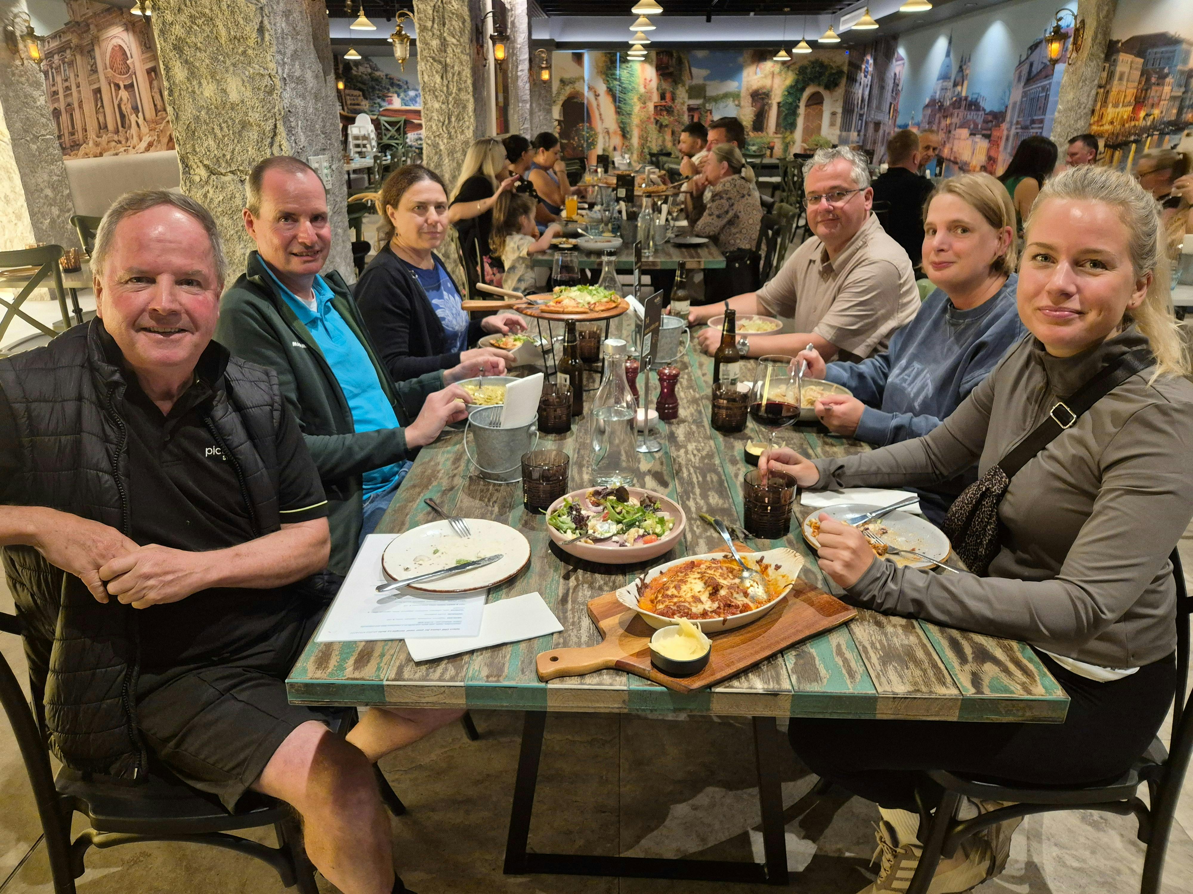 Dinner group smile for the camera