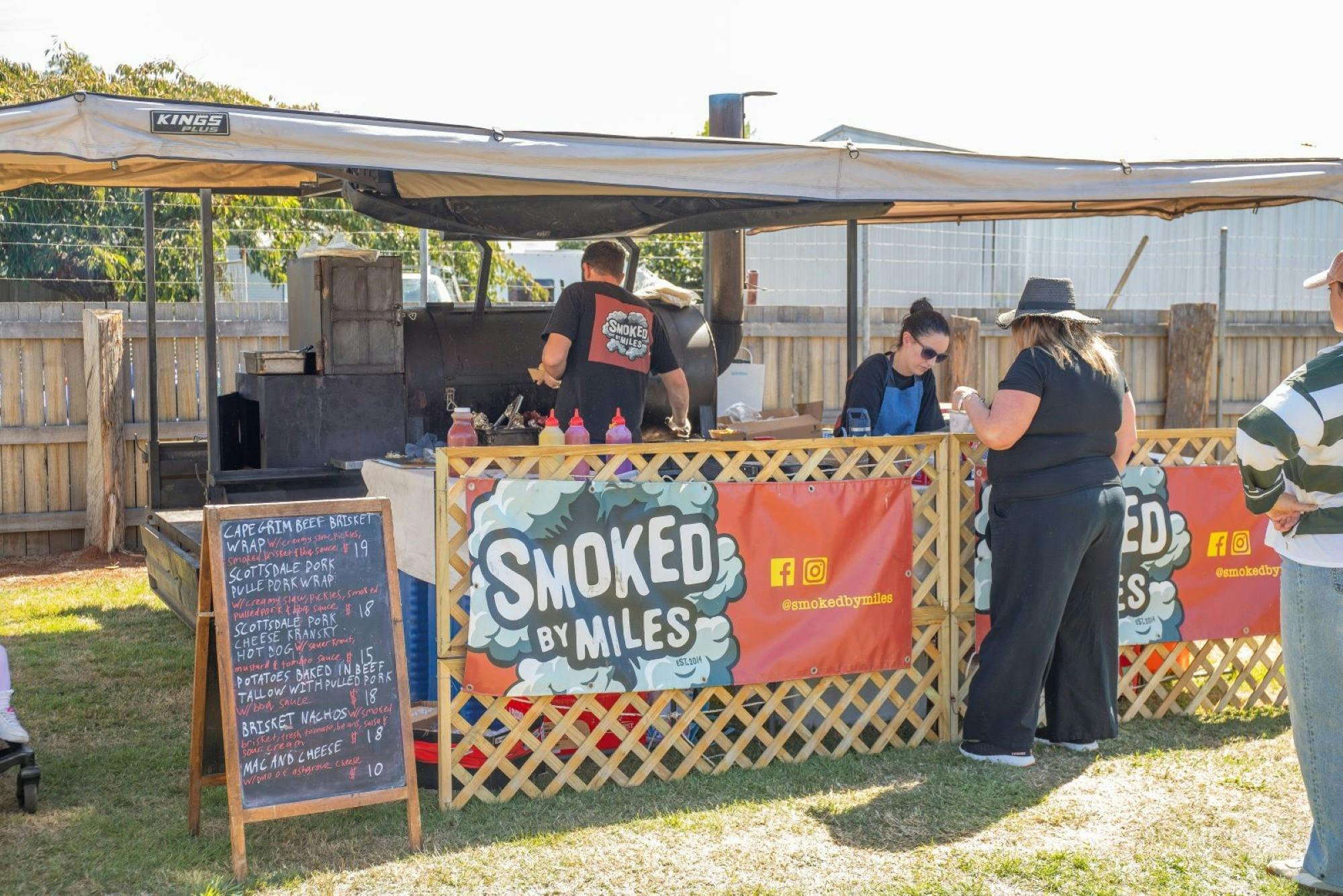 Plenty of food options including smoked meats and potatoes
