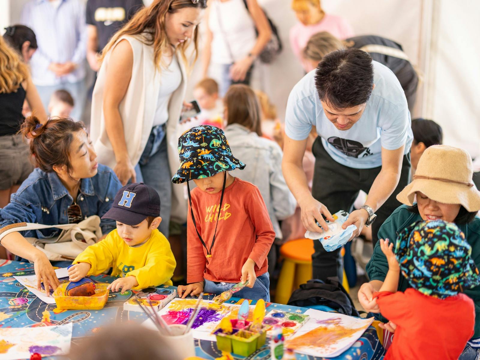 Children doing arts and craft at the Art Studio