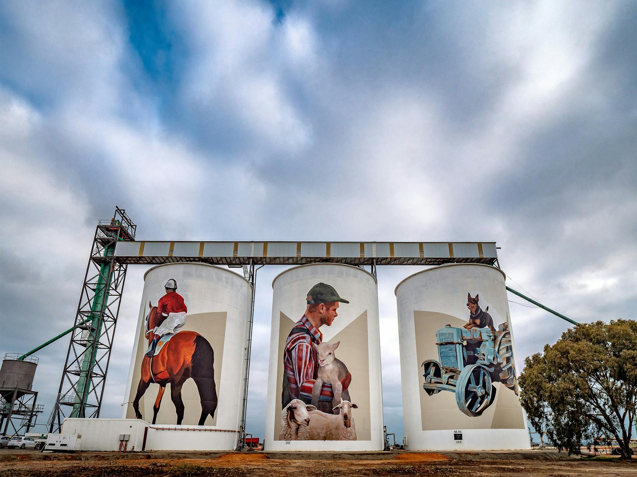 Pingrup Silos. Evoca1 for PUBLIC 2018. Photo by Bewley Shaylor