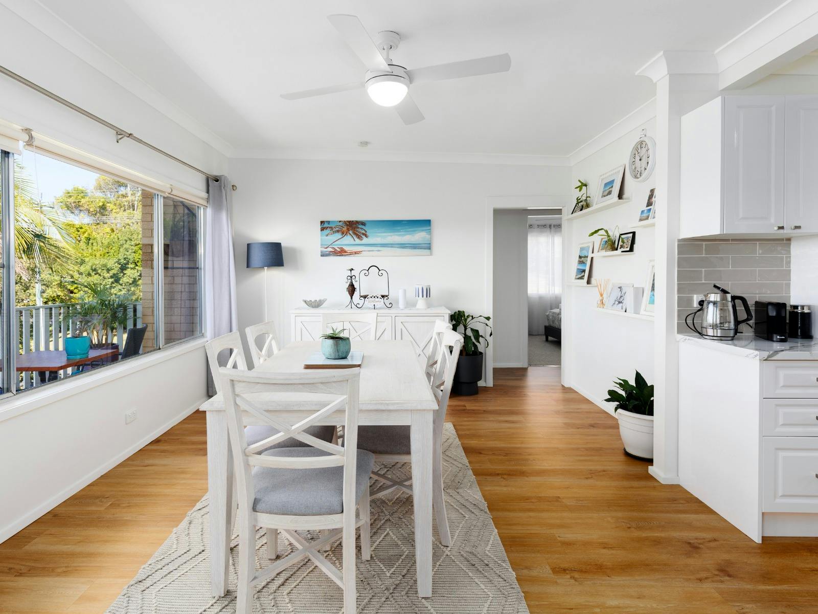 Newly renovated kitchen with large fridge/freezer