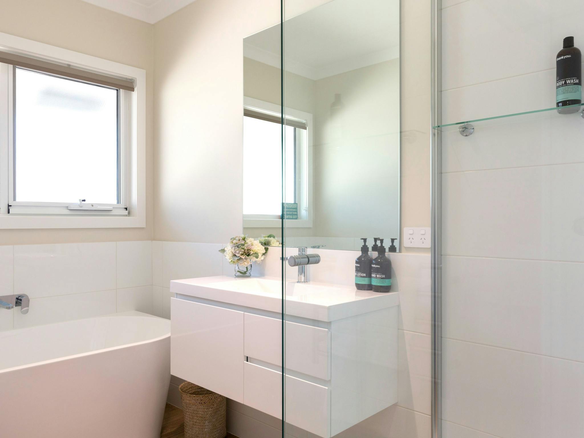 Spring Home's light filled bathroom