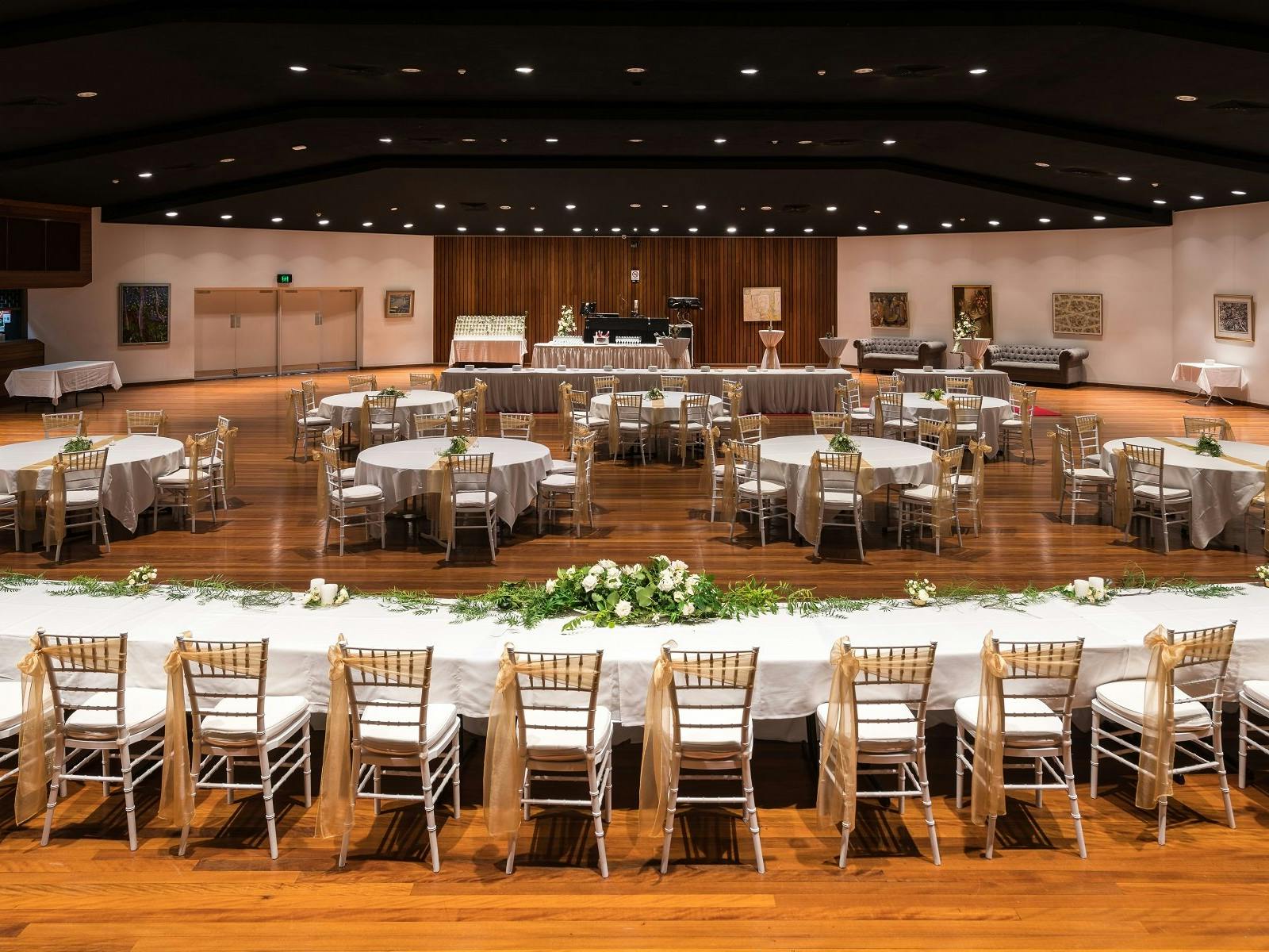 Camden Civic Centre Macarthur Auditorium set up for a wedding