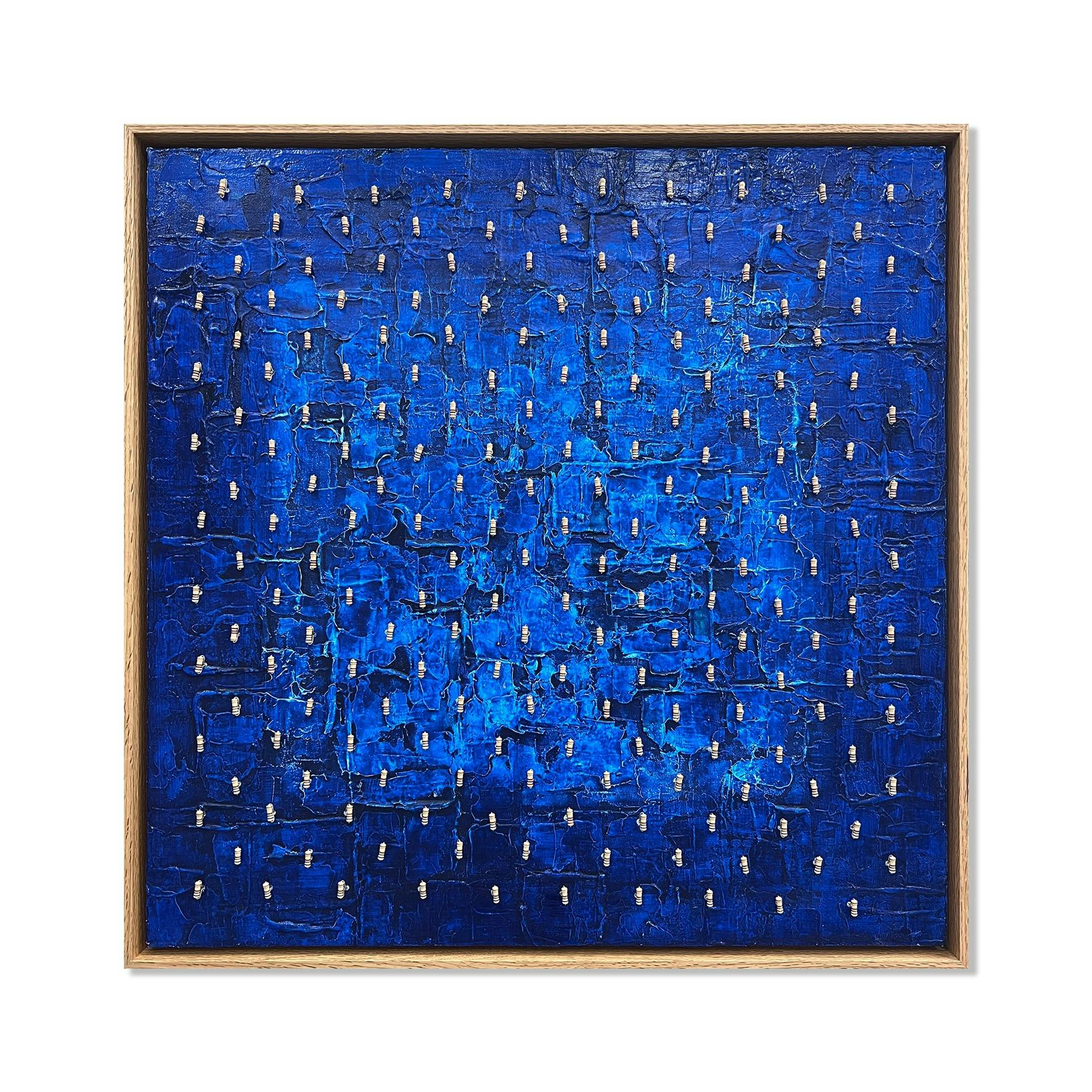 Madeleine Tuckfield-Carrano - Sky Net - Memory Vault, 2024, Acrylic/mixed media on canvas,  58x58cm