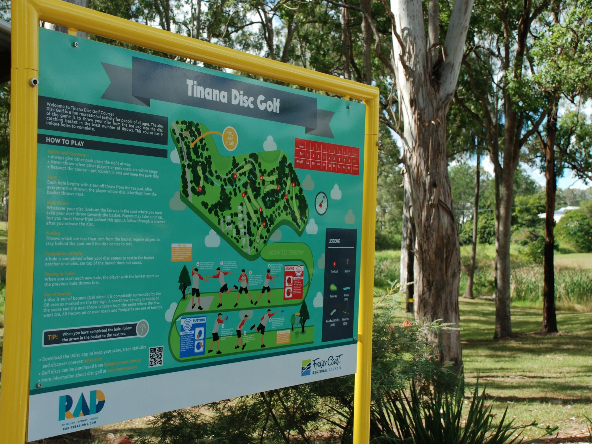 photo of signboard for disc golf at Pioneer Country park Maryborough photo of signboard for disc golf at Pioneer Country park Maryborough
