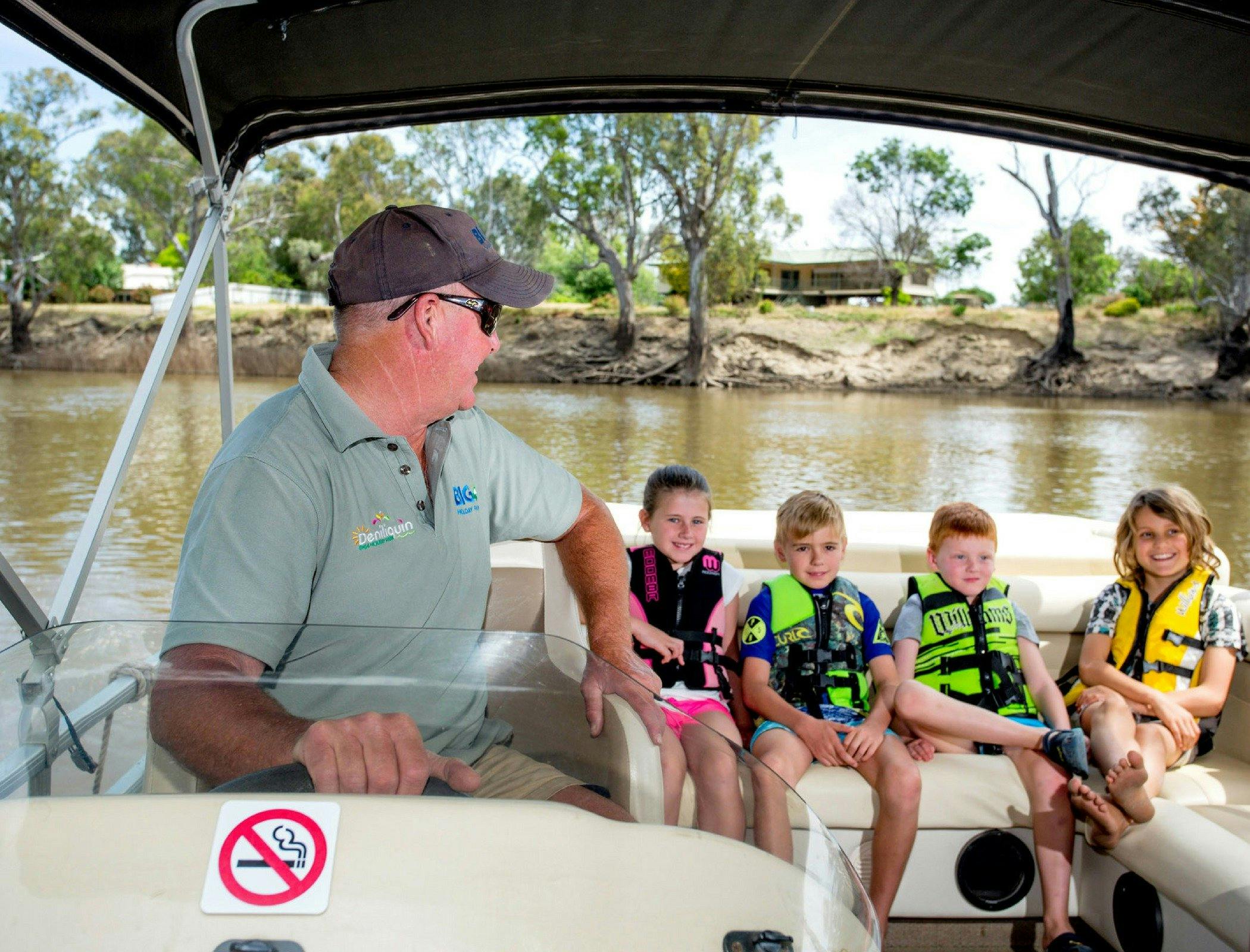 Kids love taking a trip on BIG4 Deni's Pontoon Boat