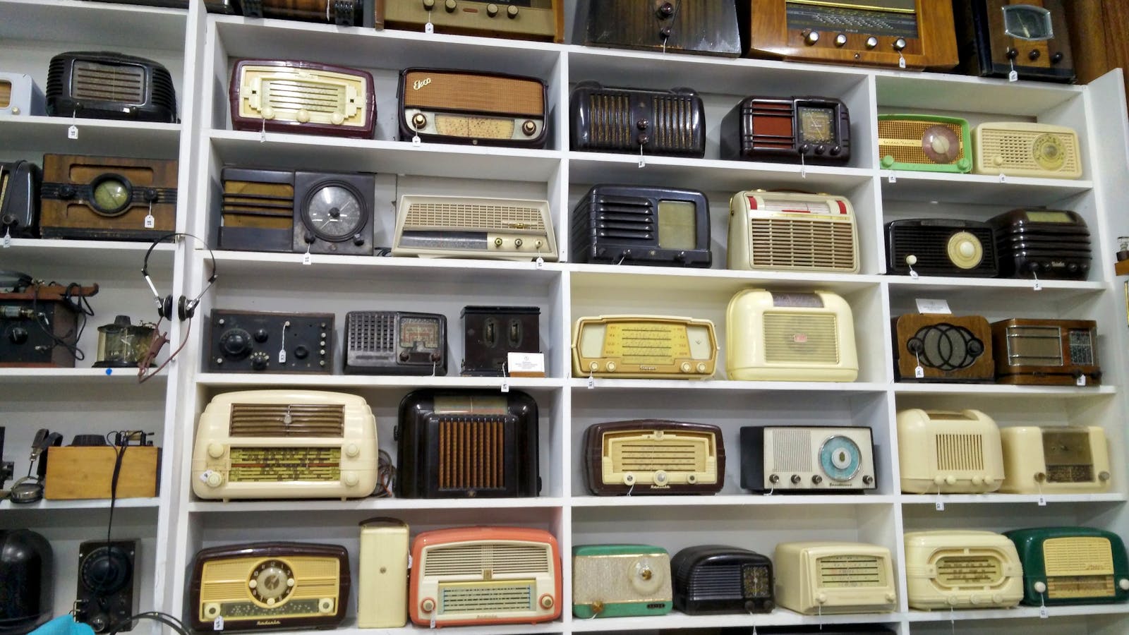 A collection of mantle radios