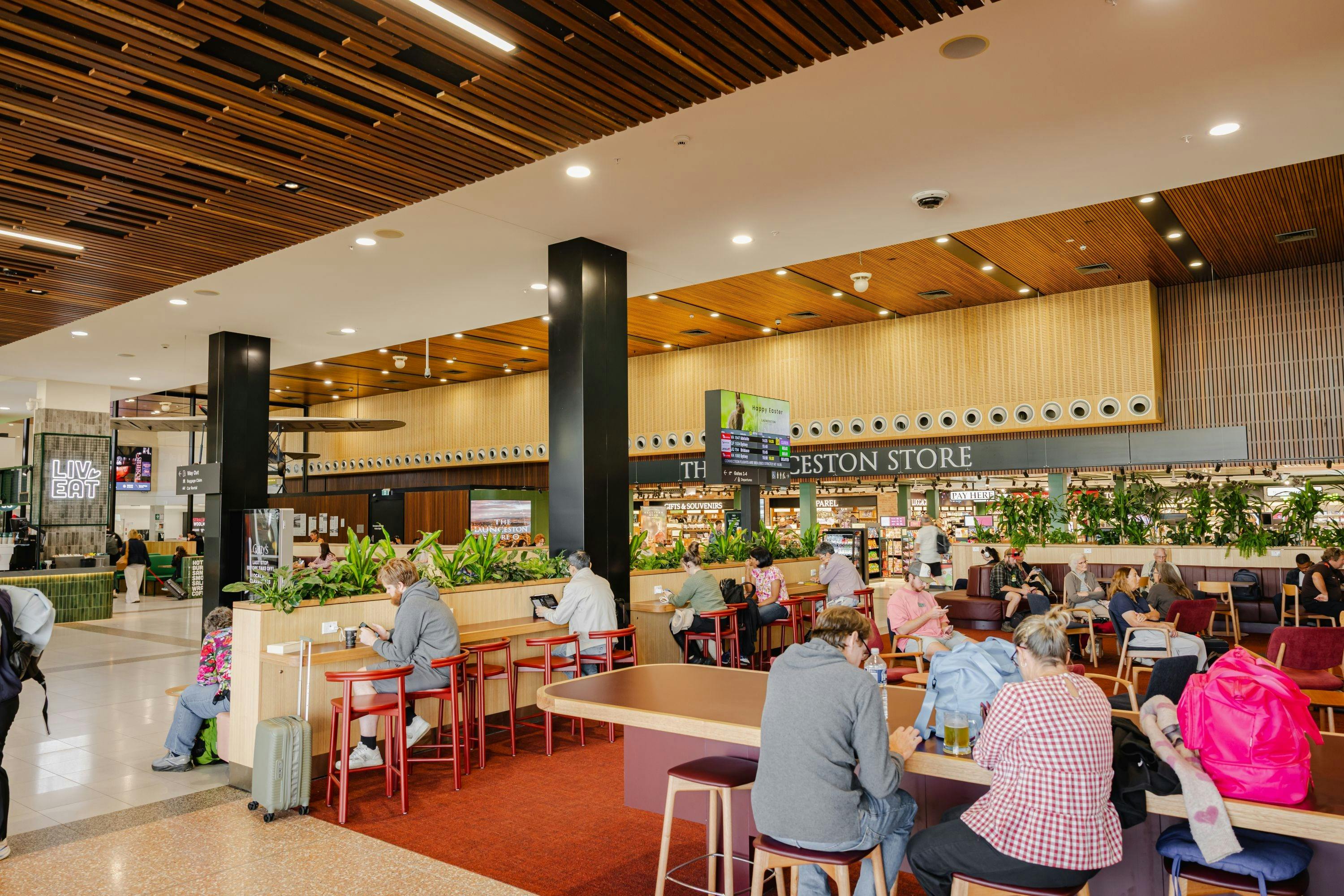 Seating area in Departure Lounge at launceston Airport