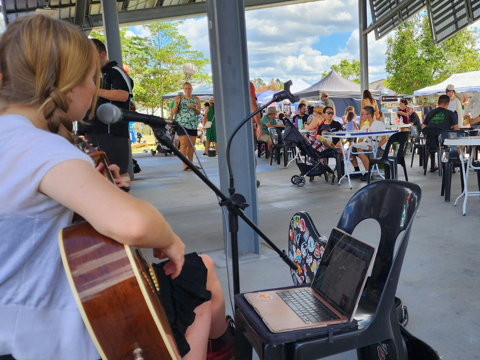 Busker singing