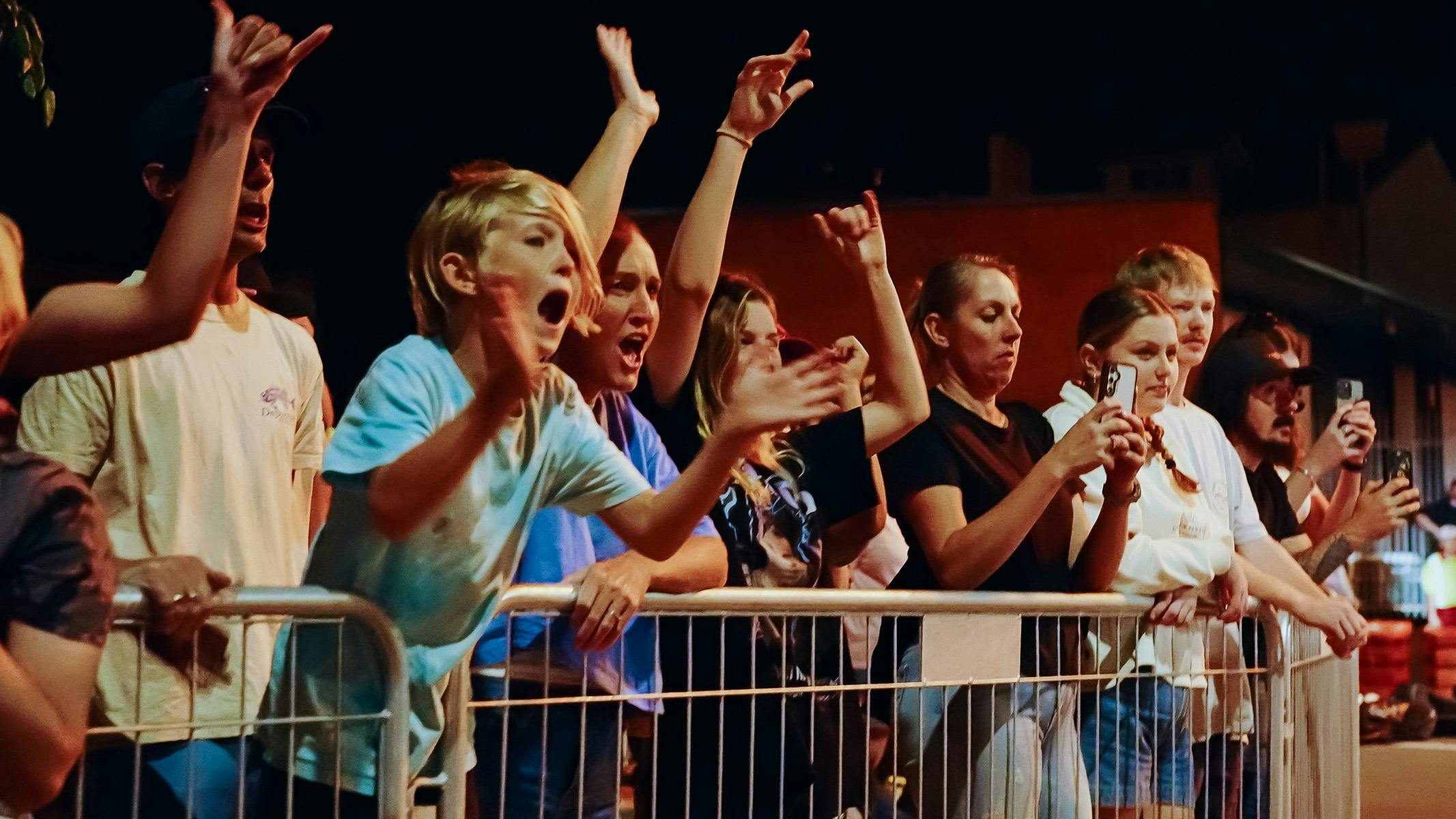 Fans go wild at the Campbells Super Special Stage in the heart of Gympie