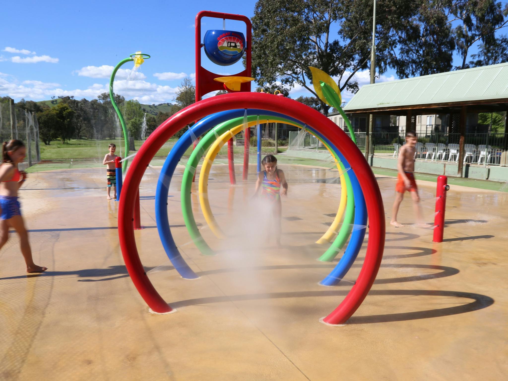 The waterspray Park is enjoyed by all the family