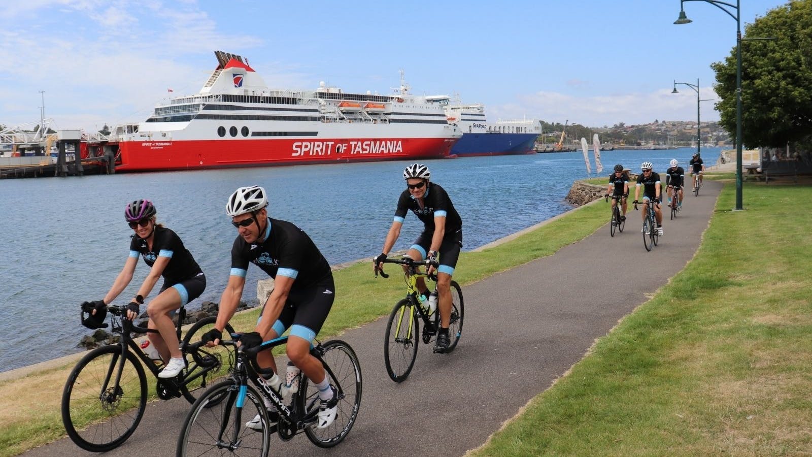 Riding back to the hotel after lunch on the waterfront in Devonport Tasmania