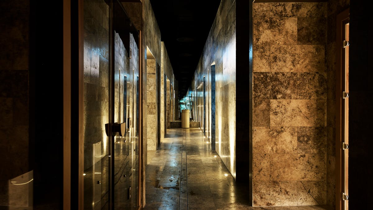 Looking down the passageway