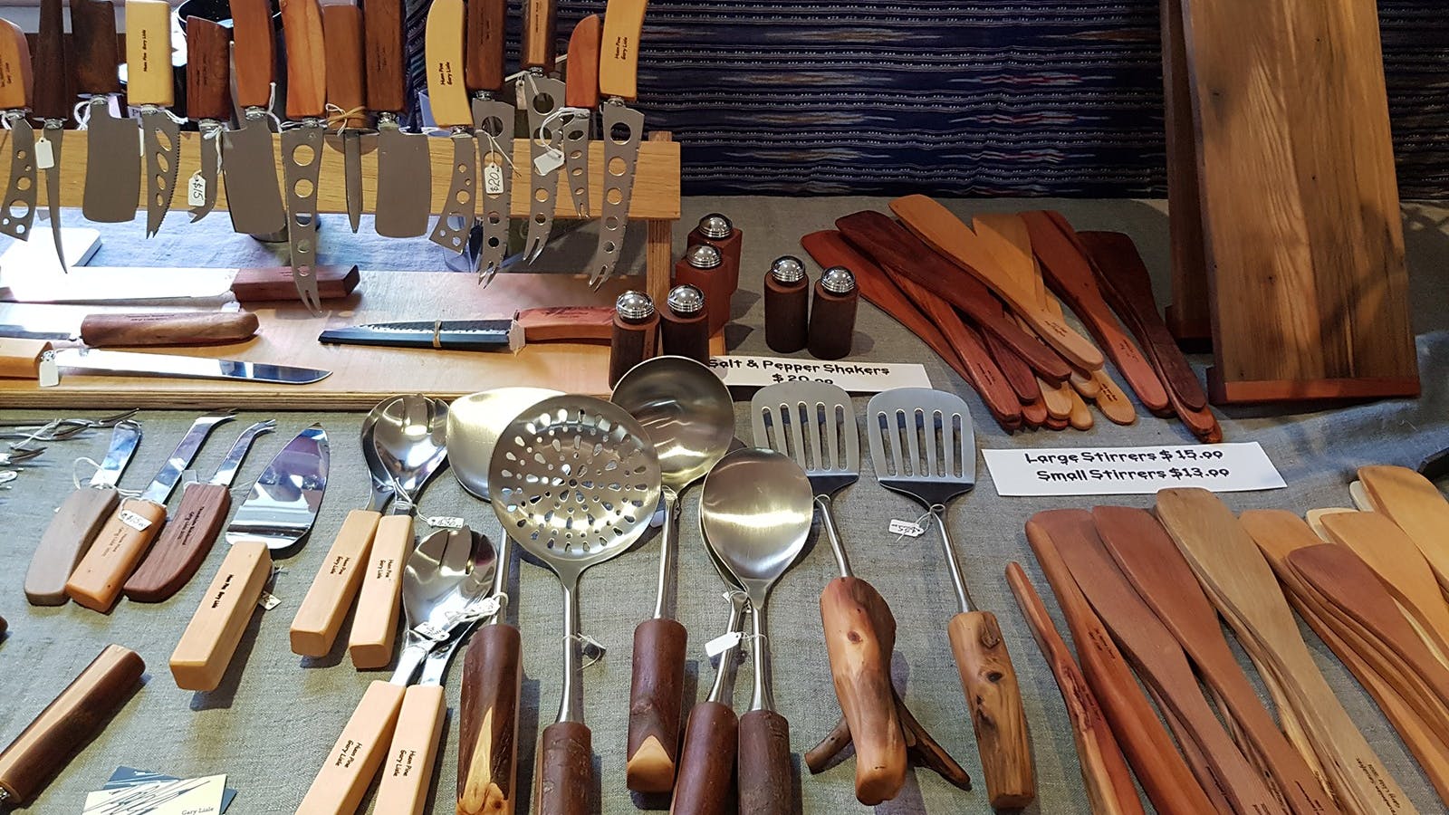 Gary Lisle's hand made products, all from Tasmanian timbers.