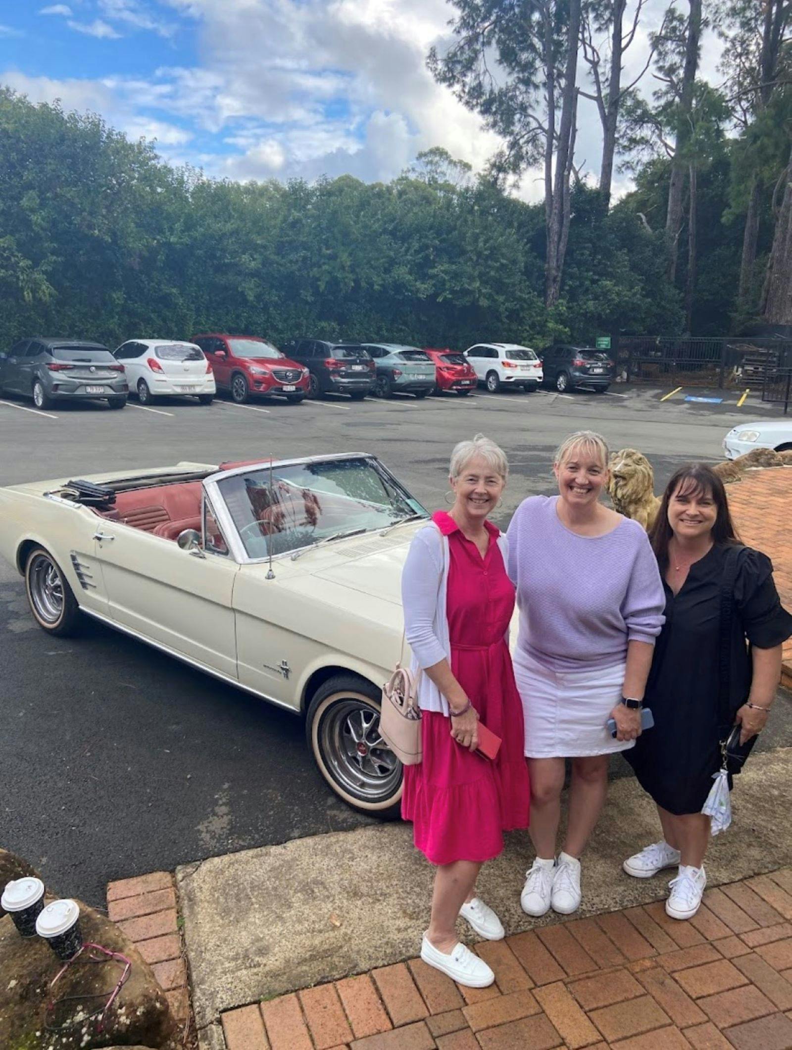 ride in a vintage mustang