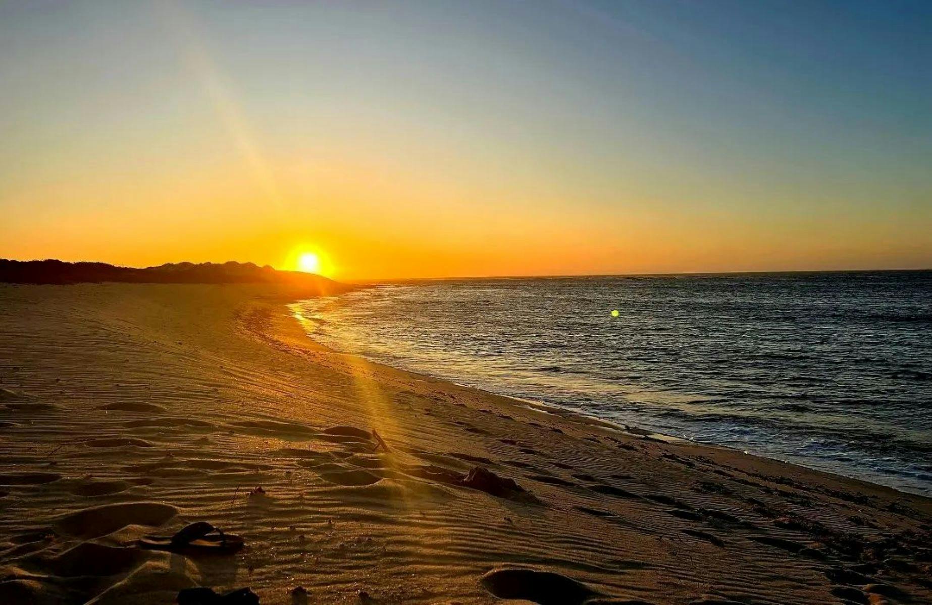 Sunset over beach