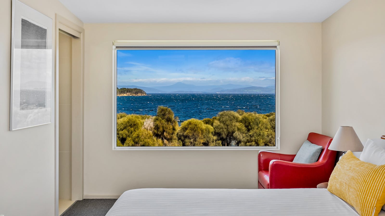 Master bedroom with queen-size bed