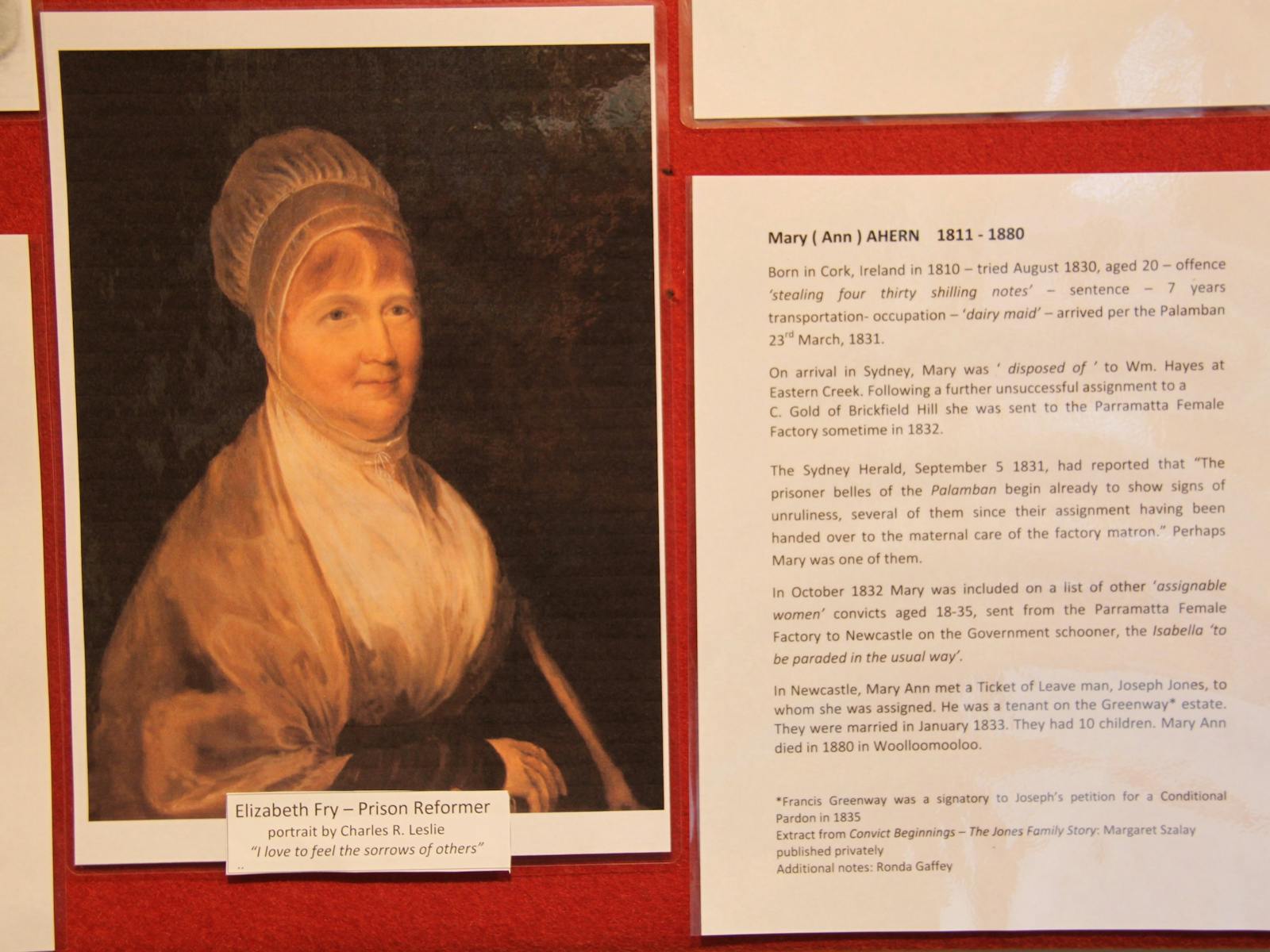 Convict Ladies of the Female Factory  Exhibition at Lucas Gallery