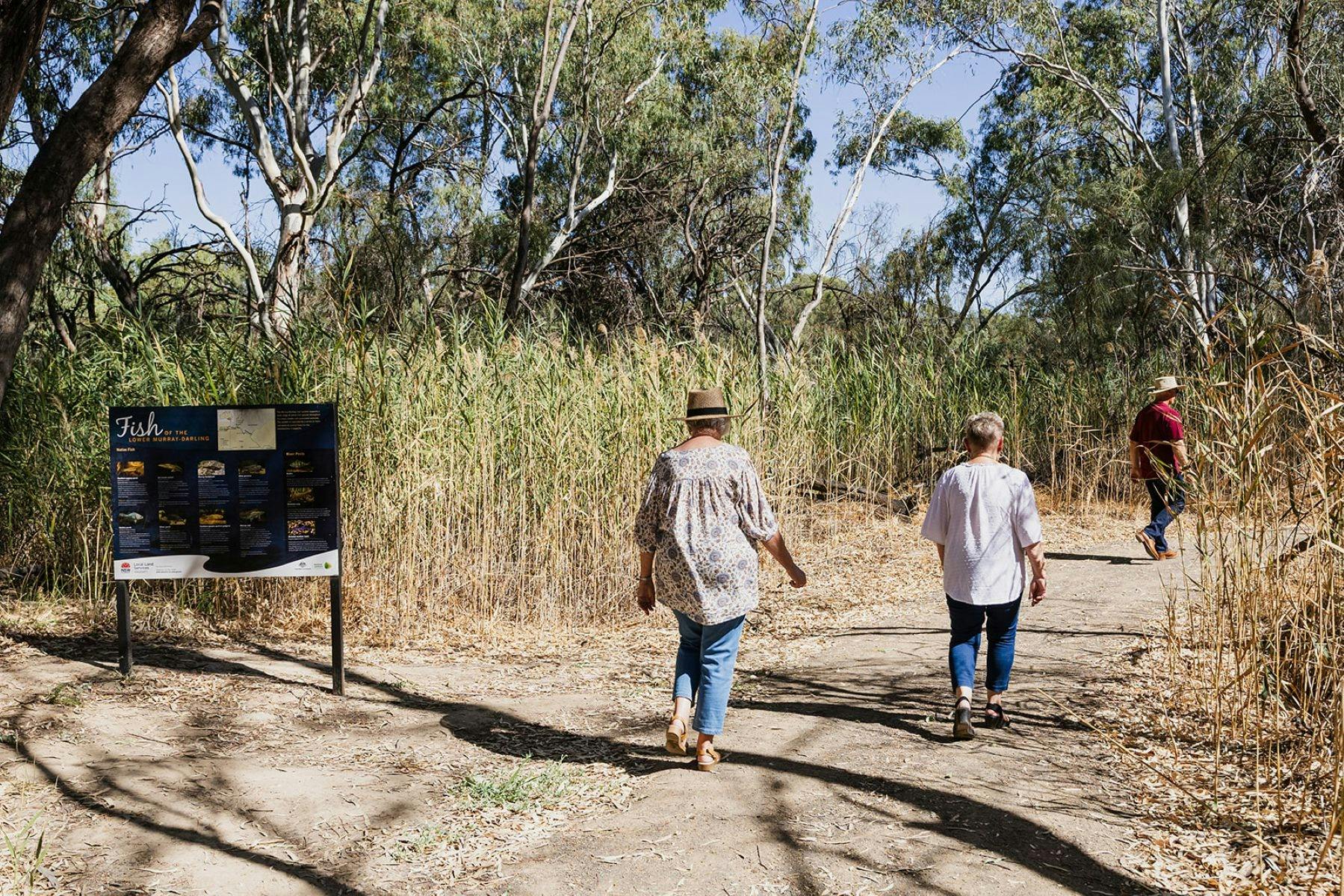 People walking Junction Island