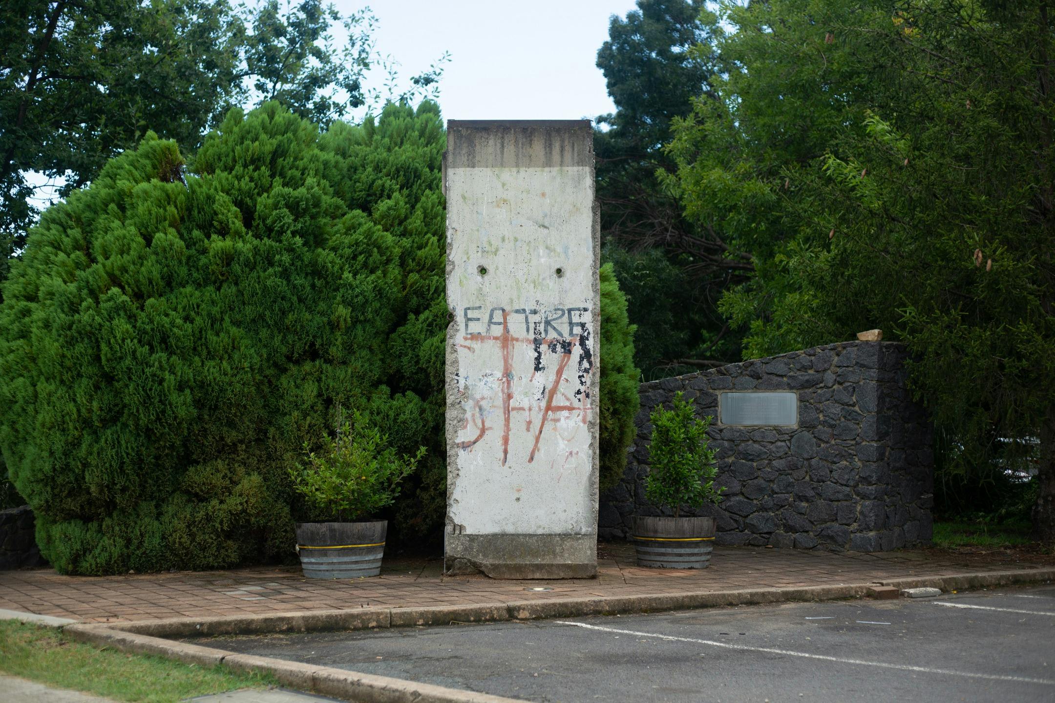 Photo of the largest slab of the Berlin Wall in the Southern Hemisphere.