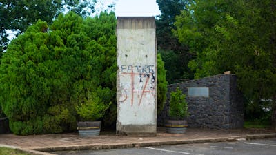 Photo of the largest slab of the Berlin Wall in the Southern Hemisphere.