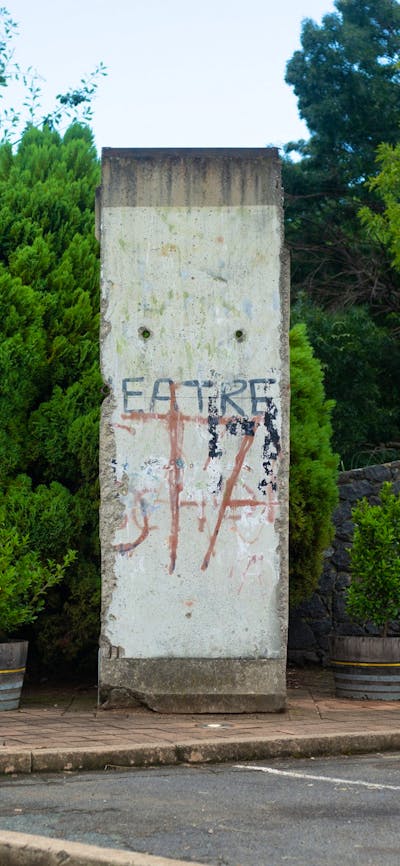 Photo of the largest slab of the Berlin Wall in the Southern Hemisphere.