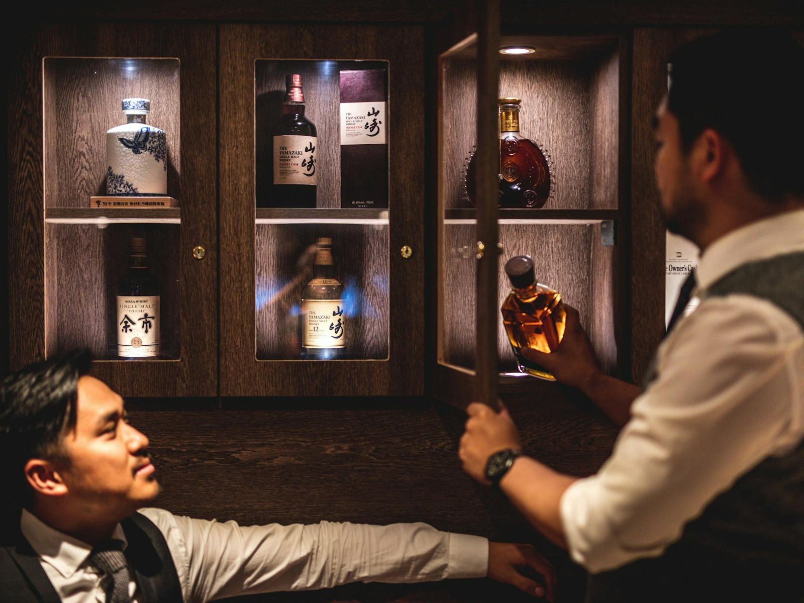 Whisky lockers Japanese whisky at Cocktails at Banchō