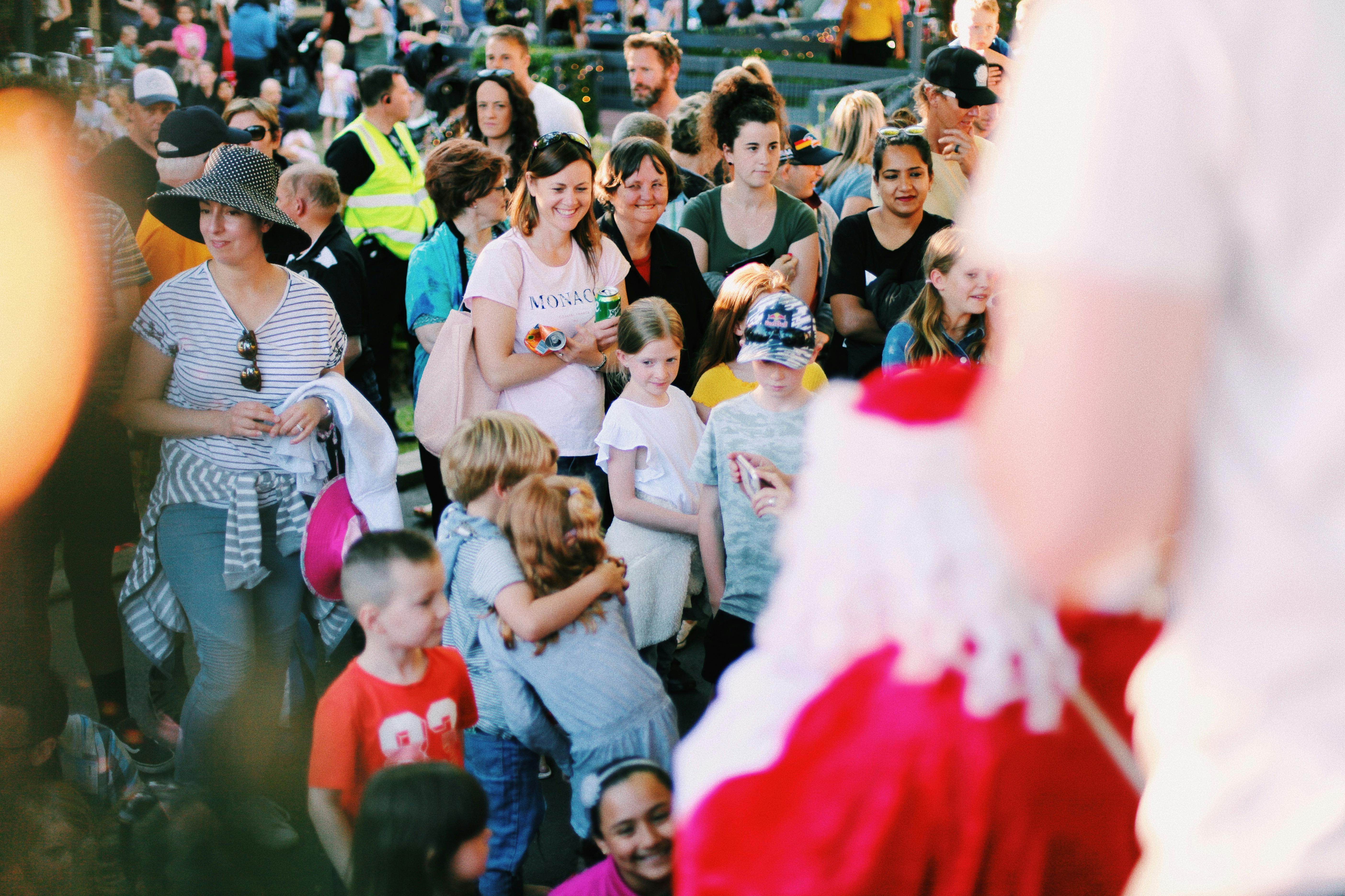 Santa amongst the crowd of excited children (and adults)