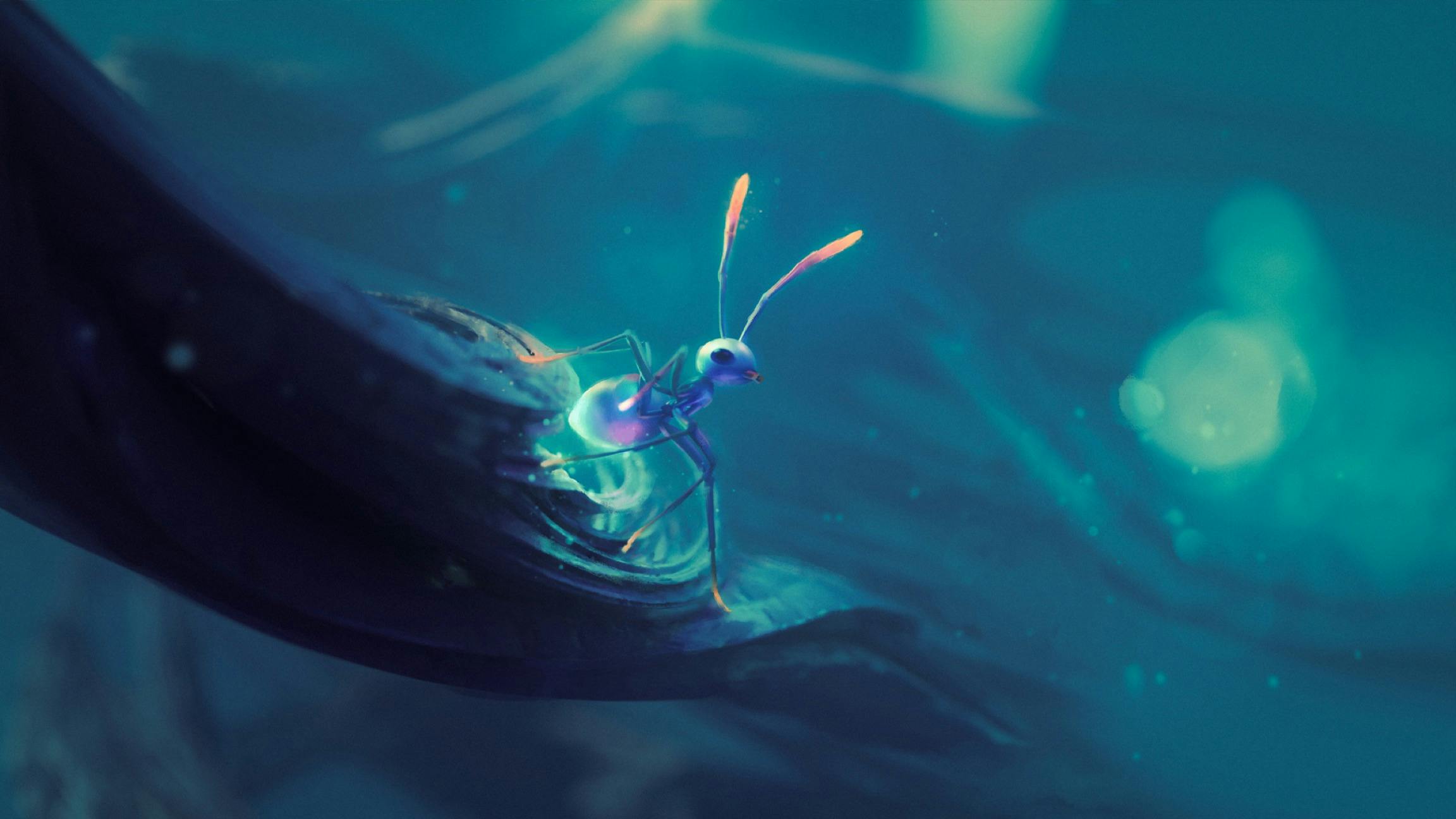 Ant on pheromones trails