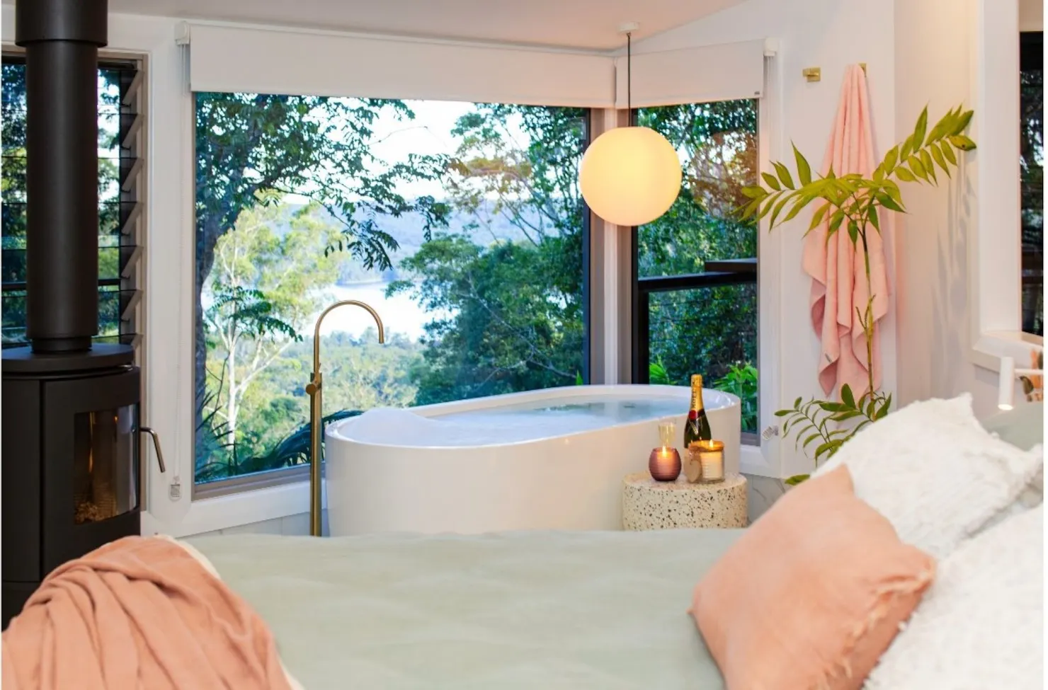 Maple Cottage spa, bedroom view