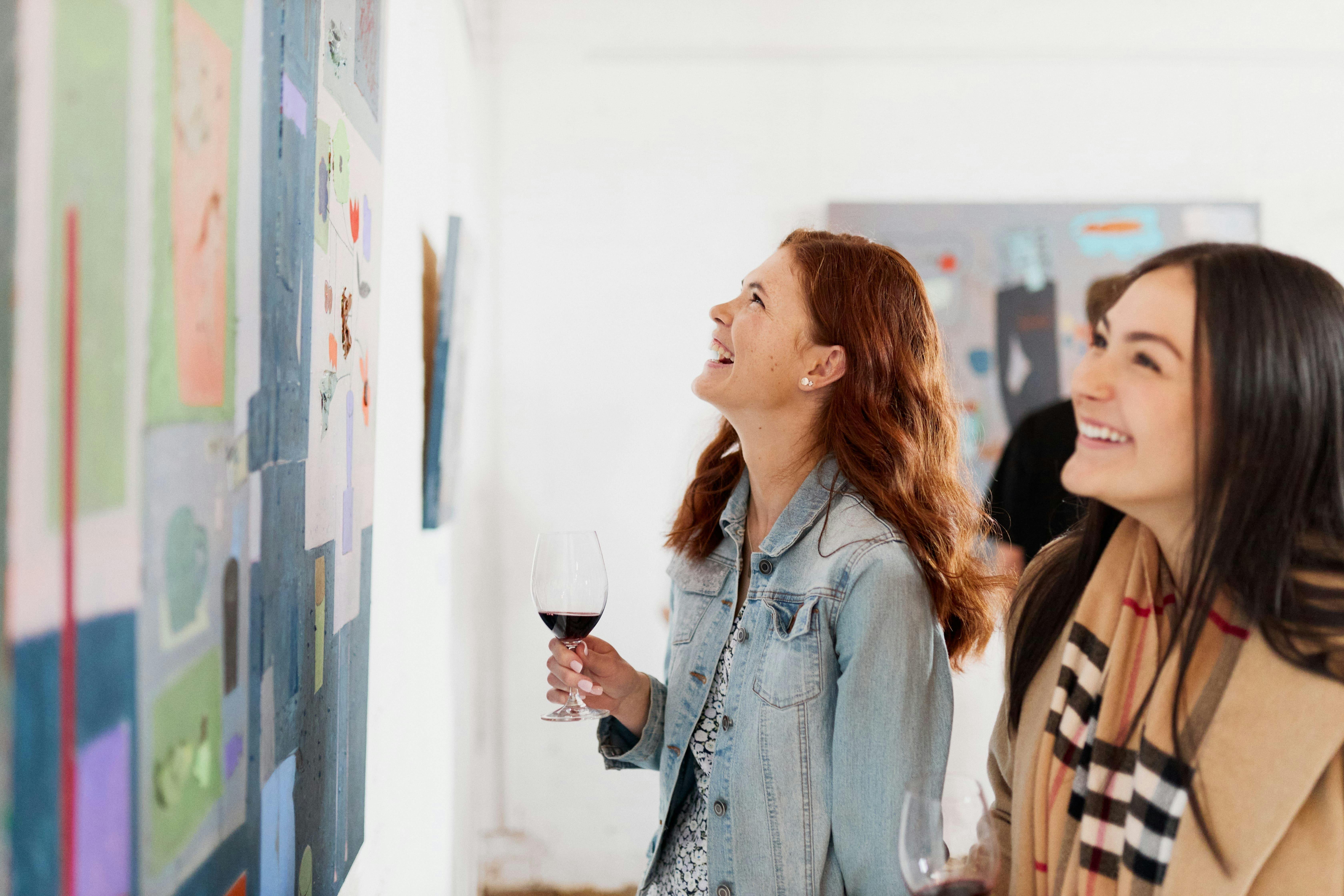 Women at wine and art at Yering Station on Yarra Valley tours