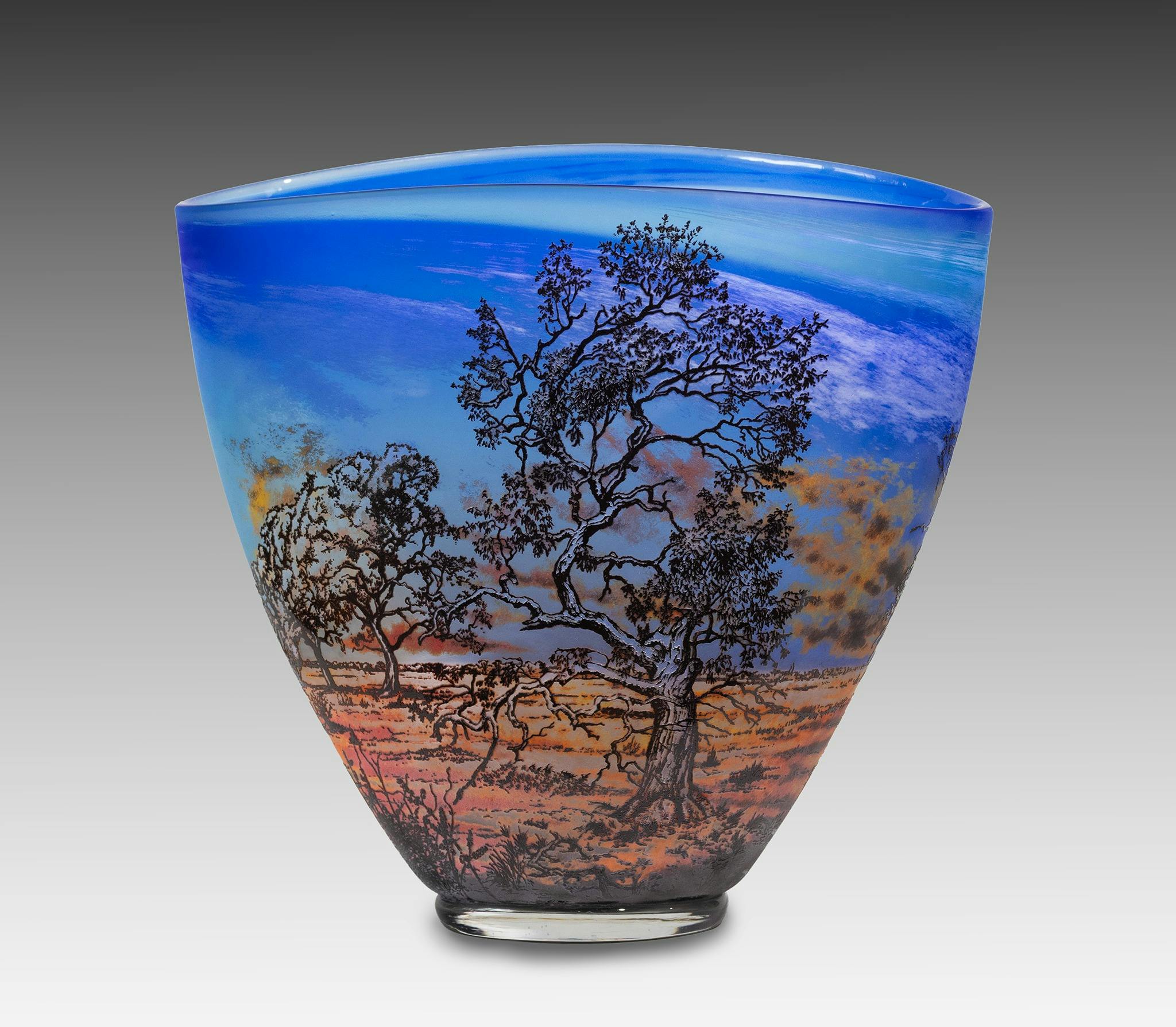 Handblown etched glass