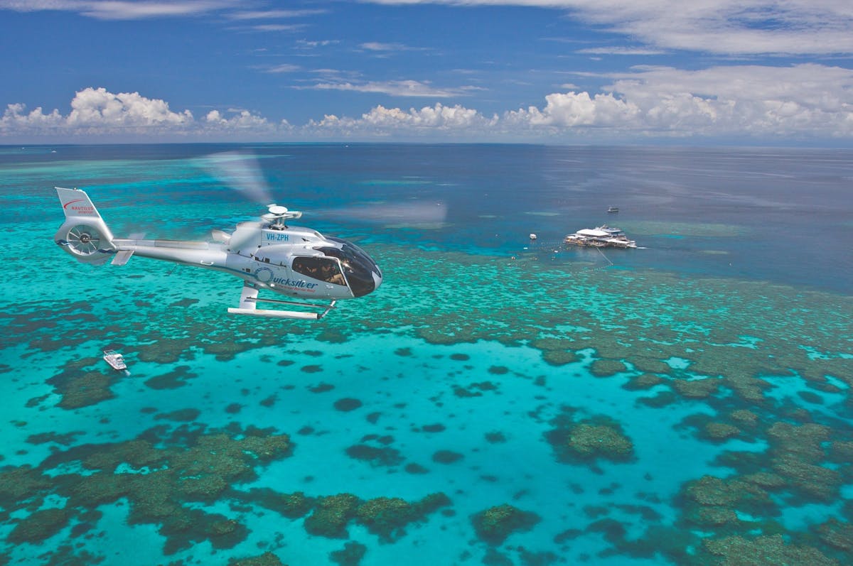 helicopter over reef