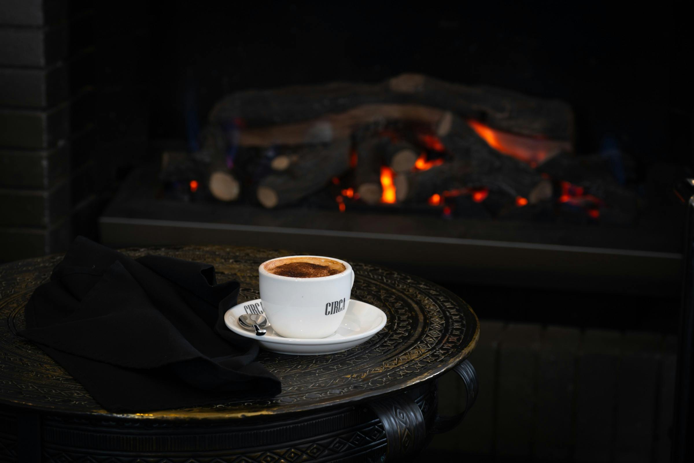 Coffee by the fire