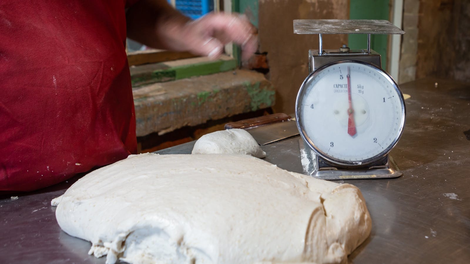 weighing dough