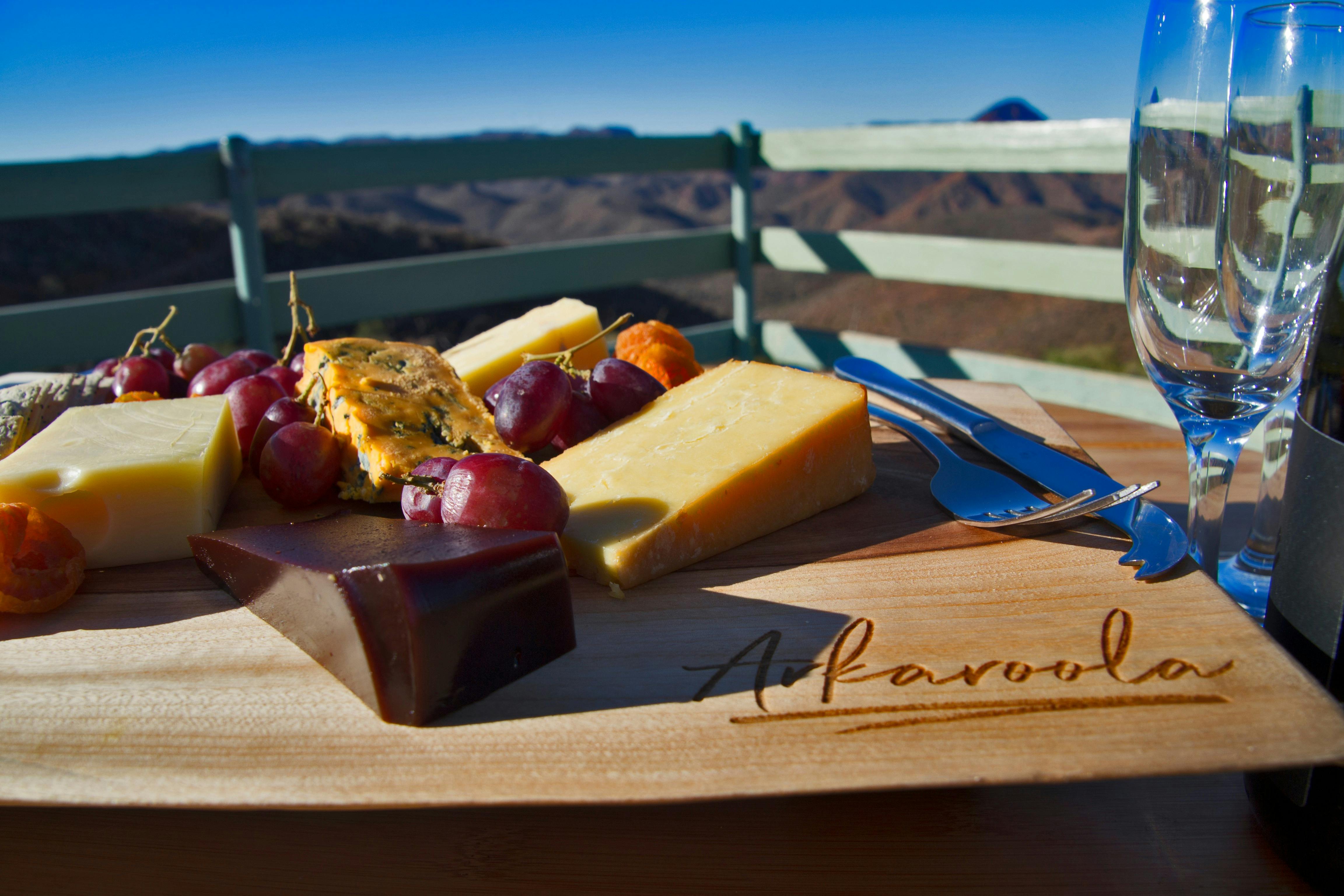 Enjoy snacks and beverages as you watch the sunset at Arkaroola in the Flinders Ranges