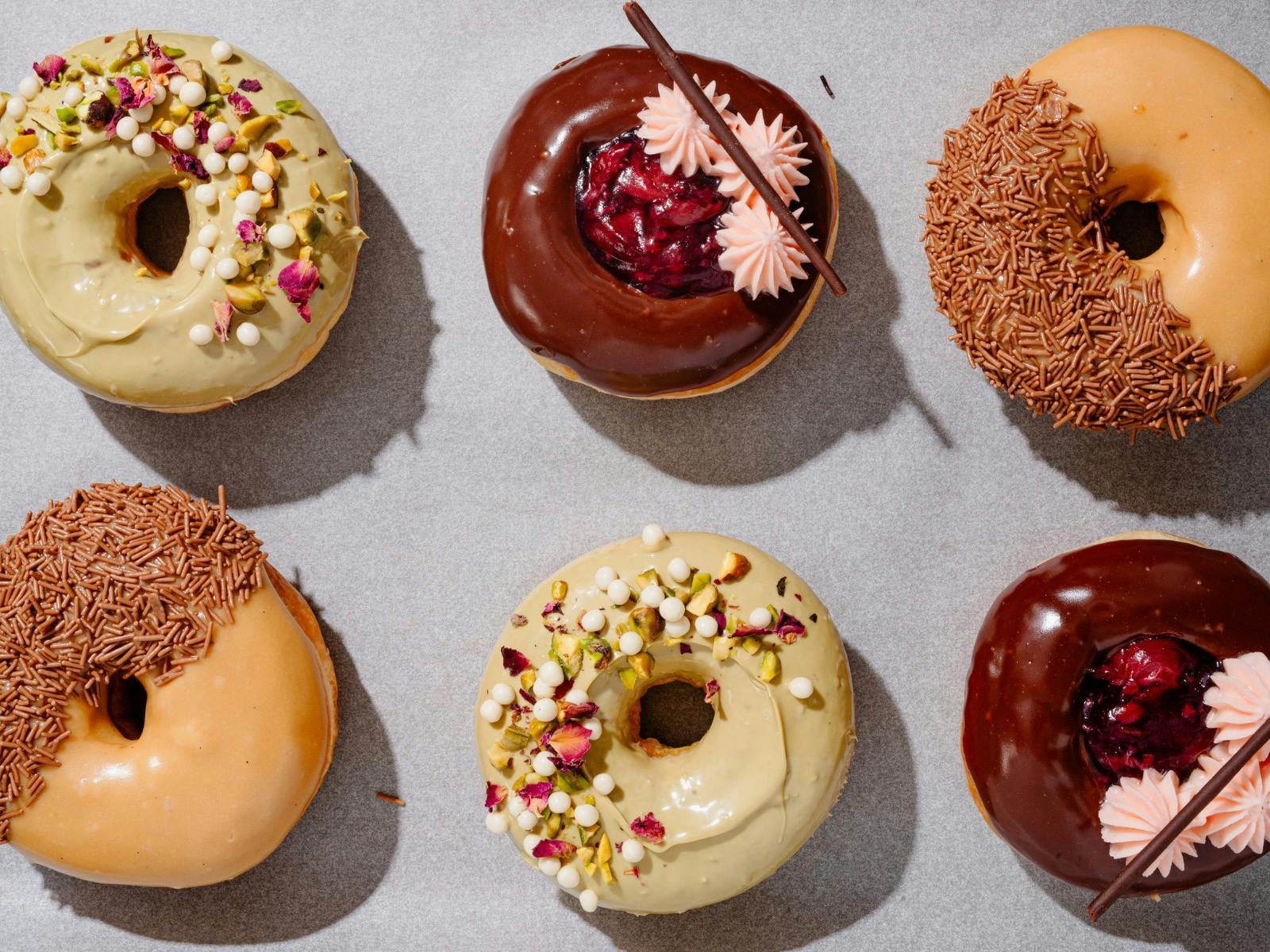 Group of artisan doughnuts