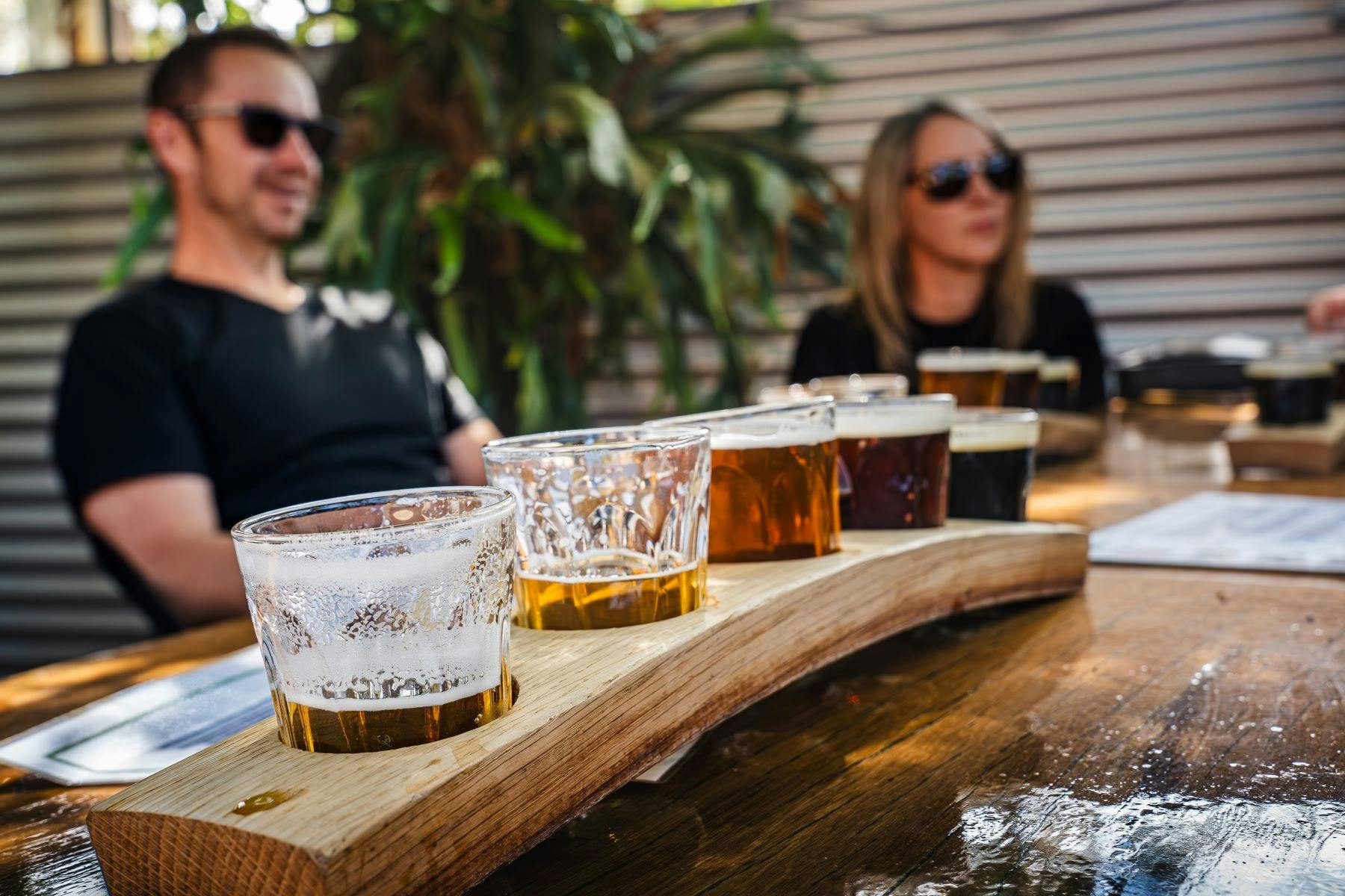 Beers on plank