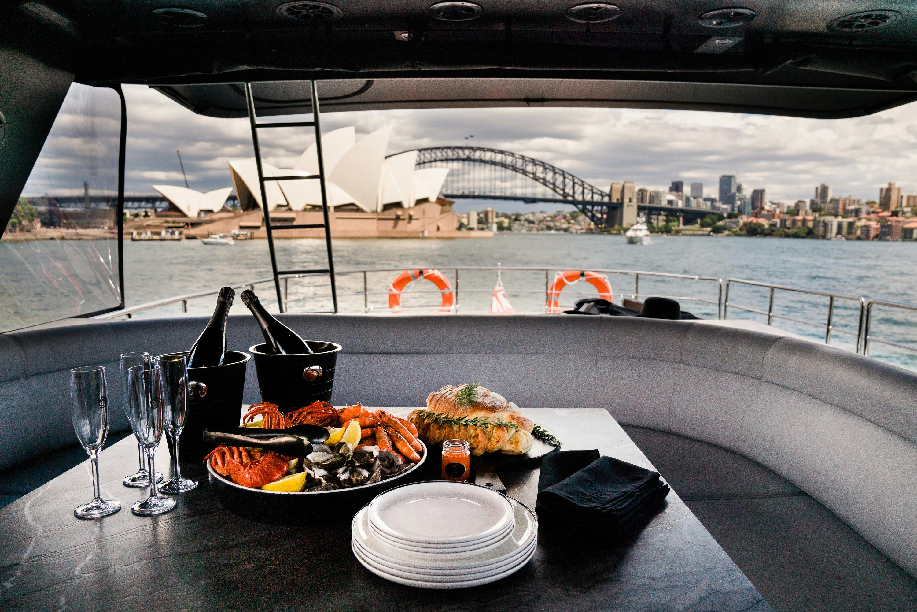 Lunch on the top deck.