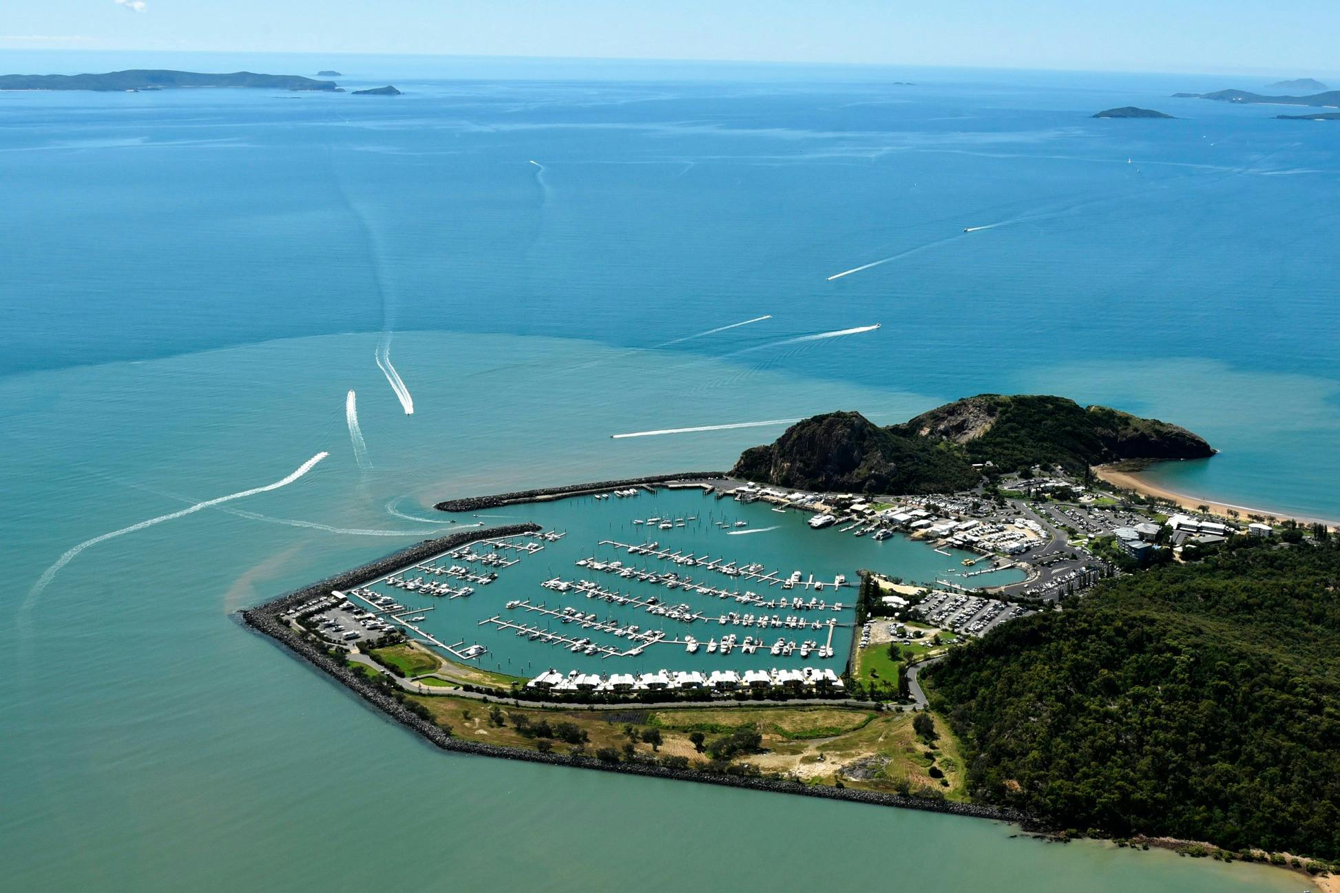Photo of ocean and boats in marina