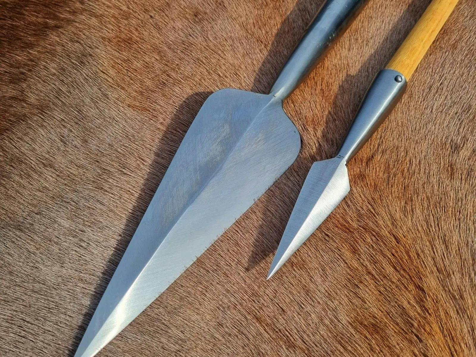 Two spears on animal skin