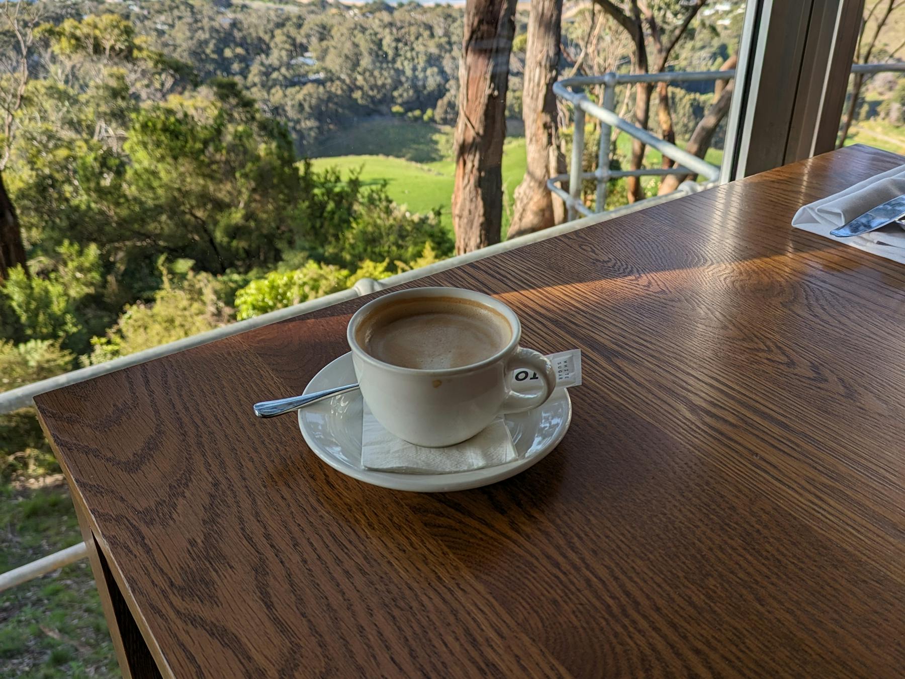 Captivating view from Chris's Restaurants, our spot for dinner and breakfast