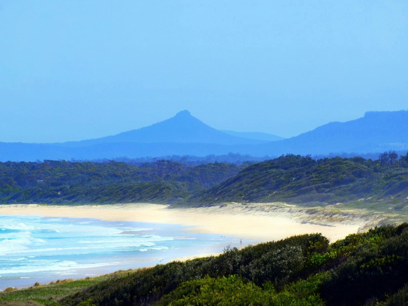 View to Pigeon House Mountain from Cudmirrah Nature Reserve Beach