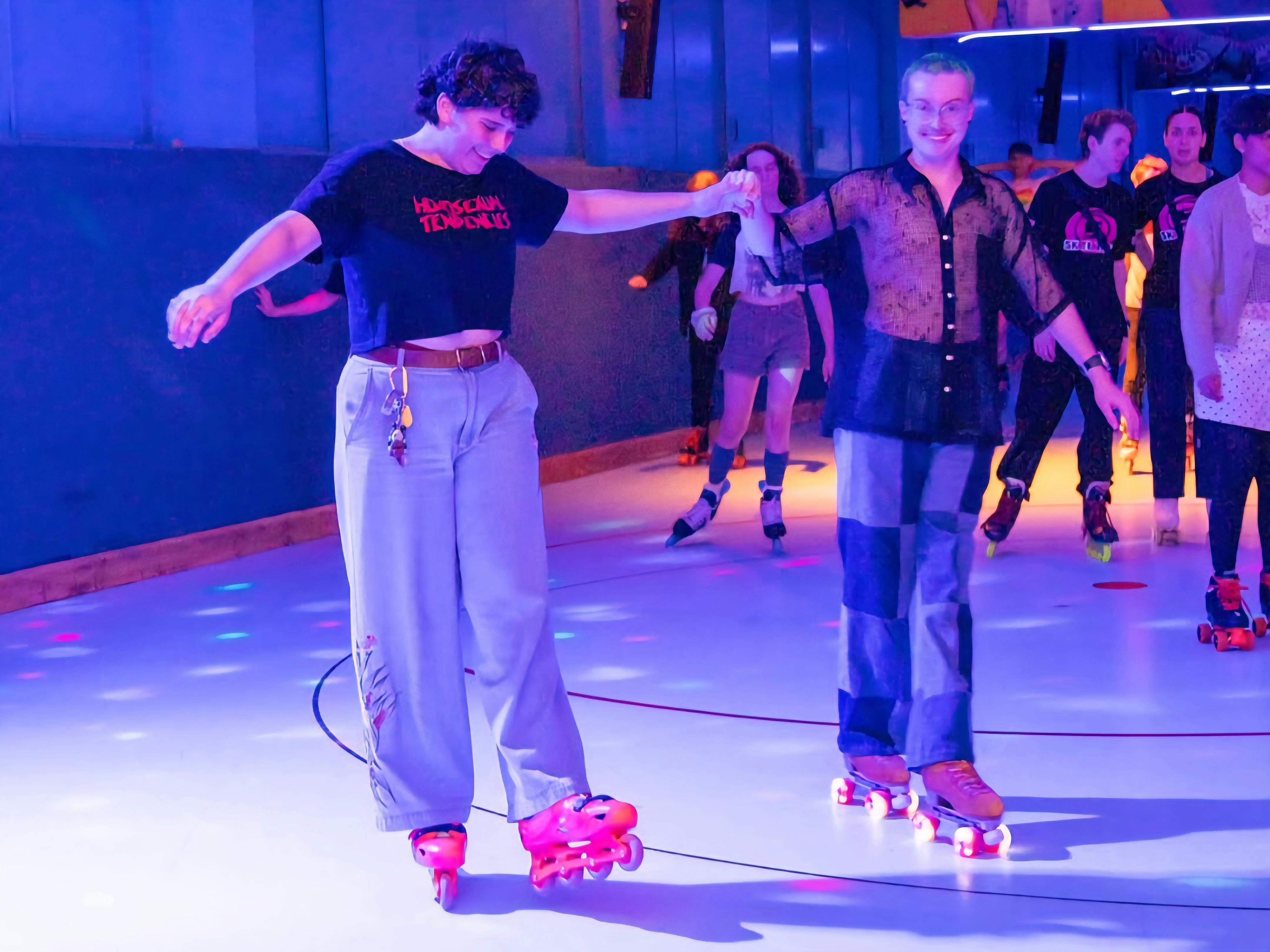 Skaters on the rink