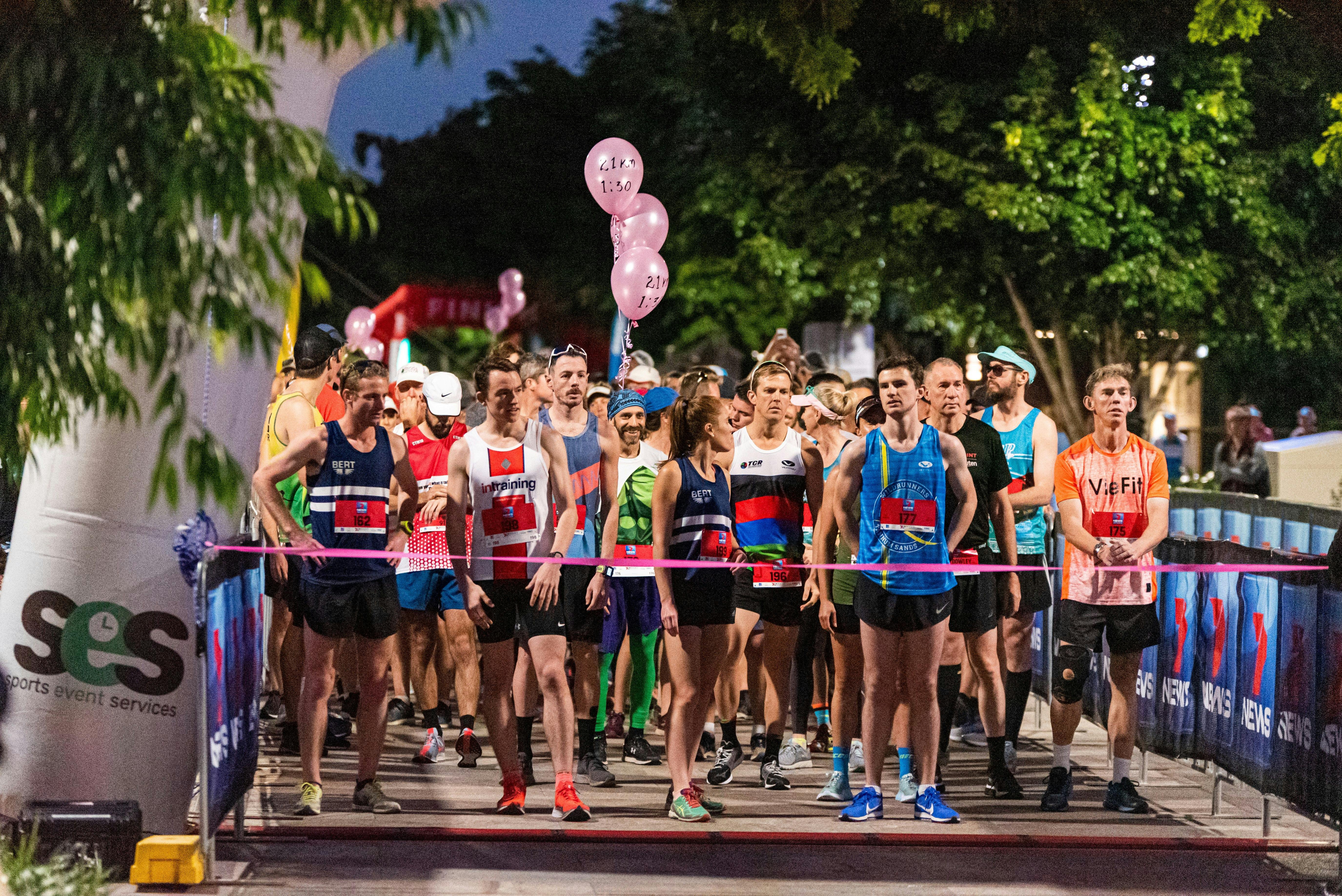 7Rocky River Run participants at the starting line