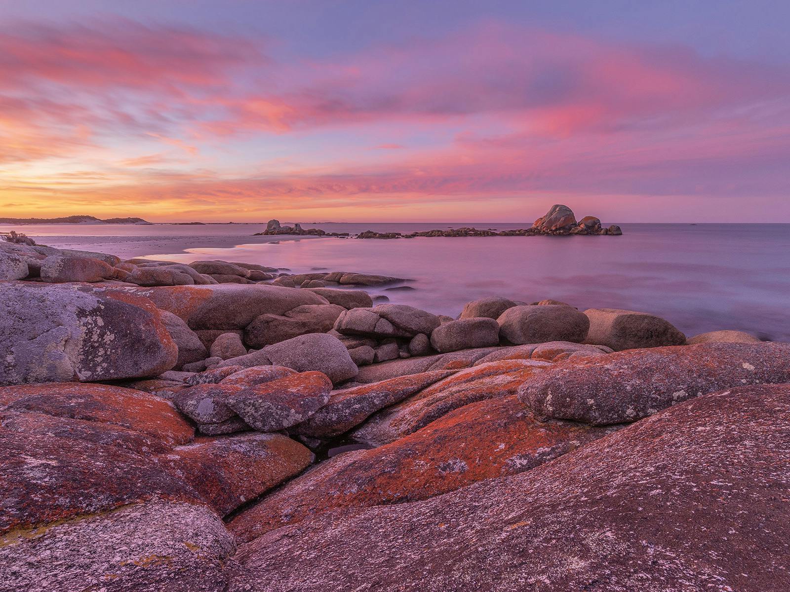 Sunset in the Bay of Fires