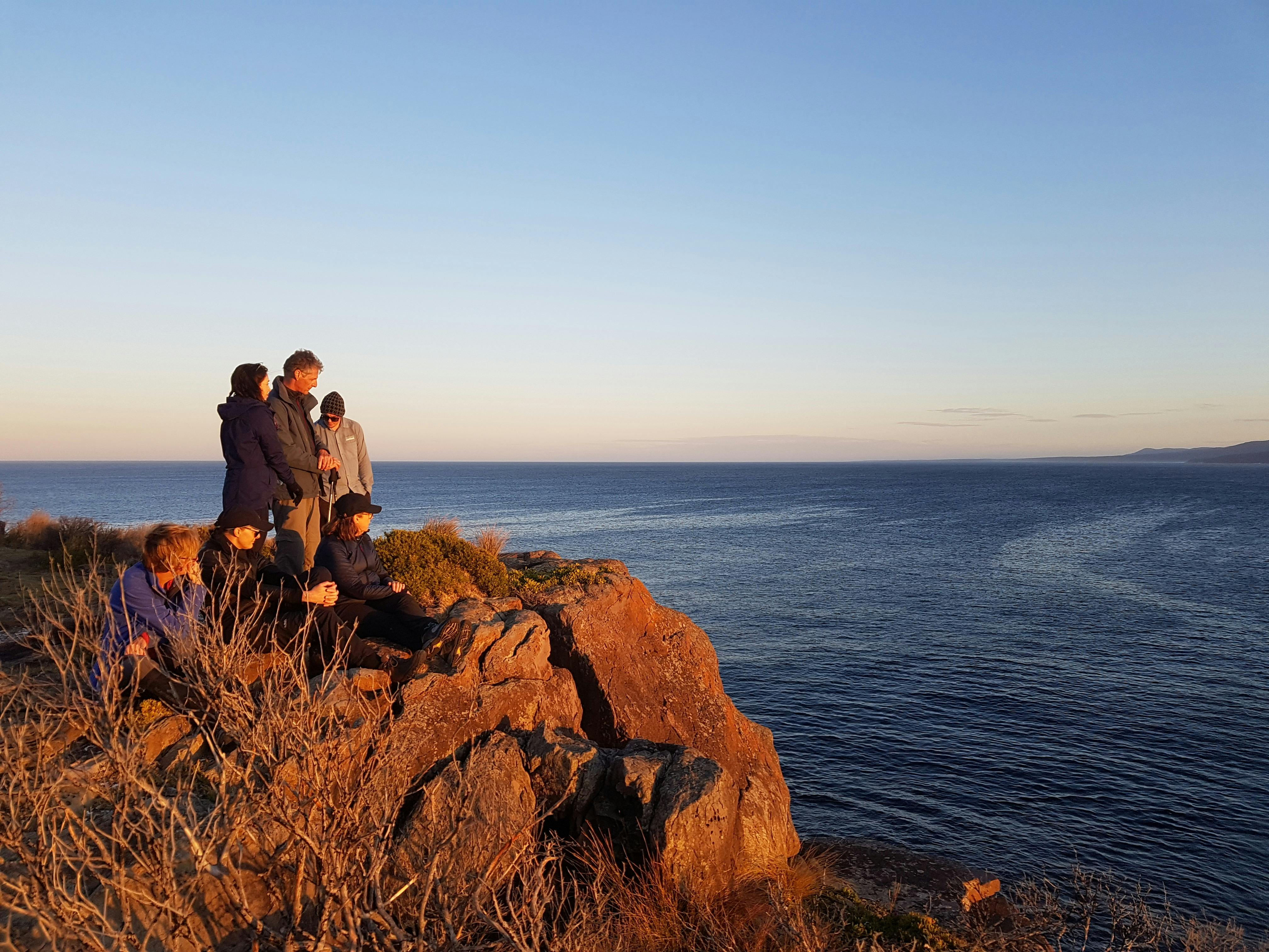 Group enjoying sunset