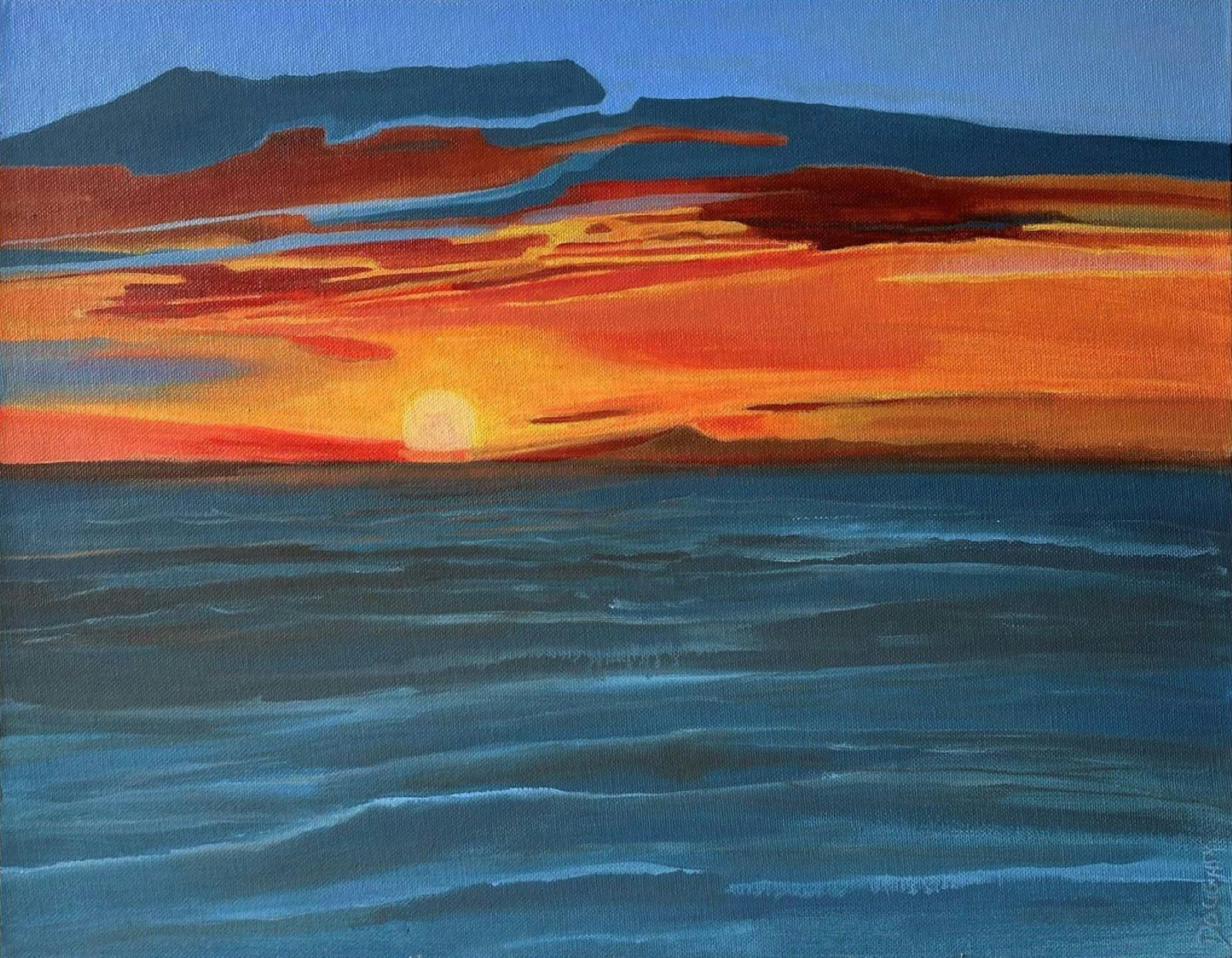 Sunset over ocean