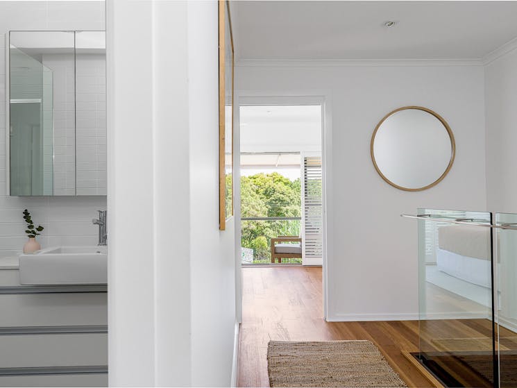 1 James Cook Apartments - Byron Bay - Bathroom and Hallway Upstairs