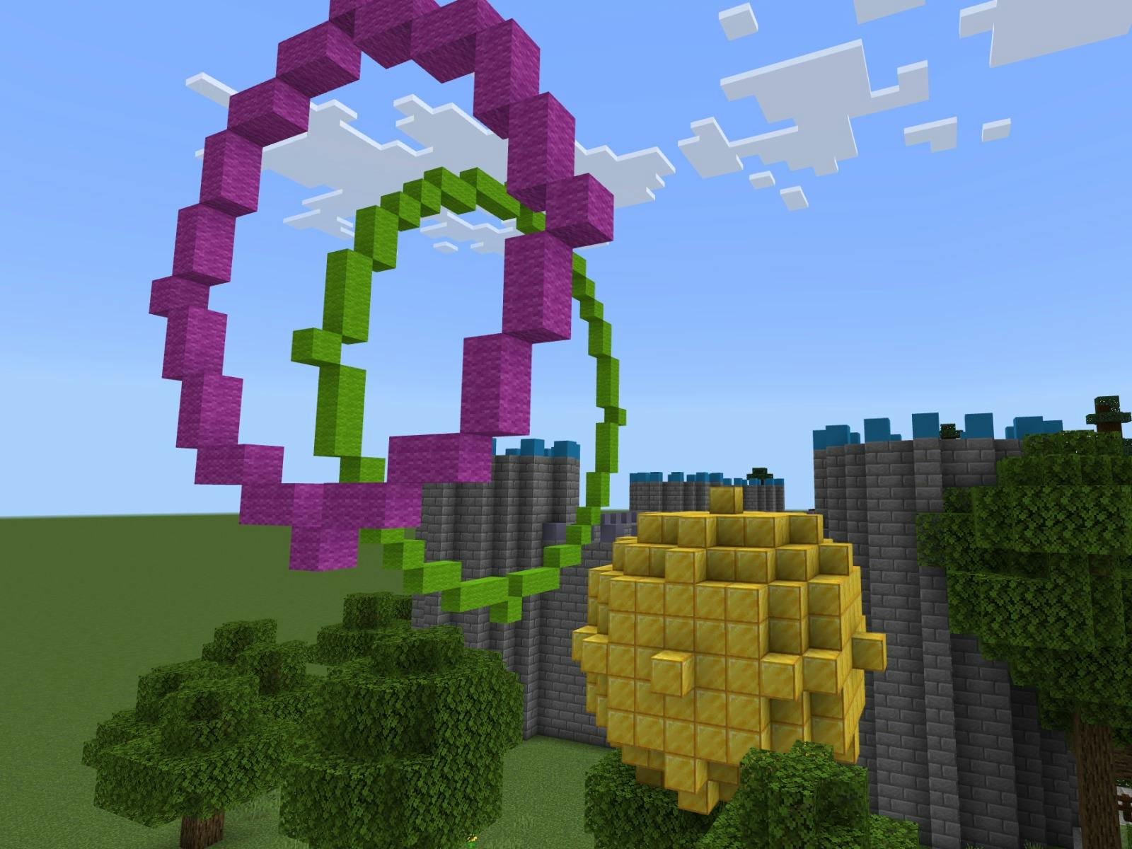 A garden designed on Minecraft
